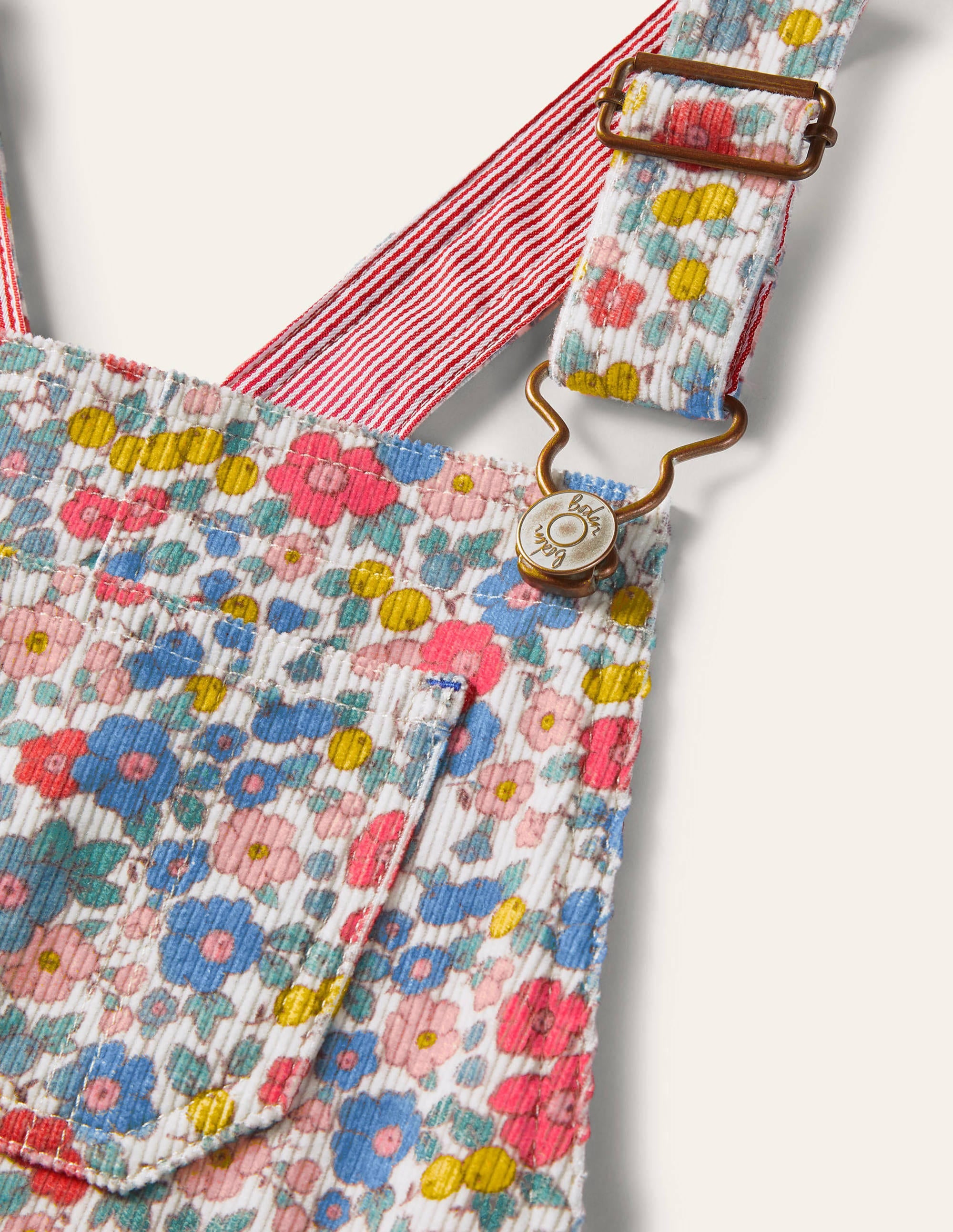 Fun Short Overalls-Multi Apple Blossom Floral - Image 3