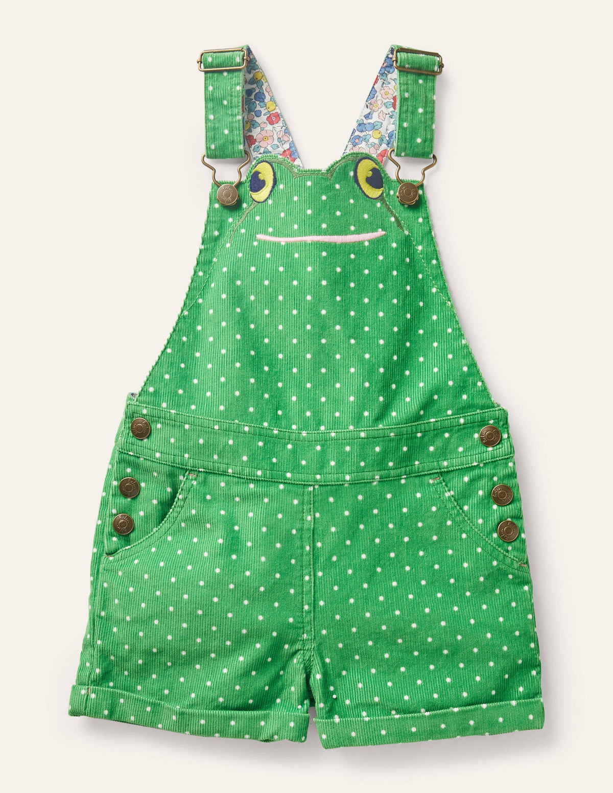 Animal Short Cord Overalls-Iguana Green Frog - Image 1