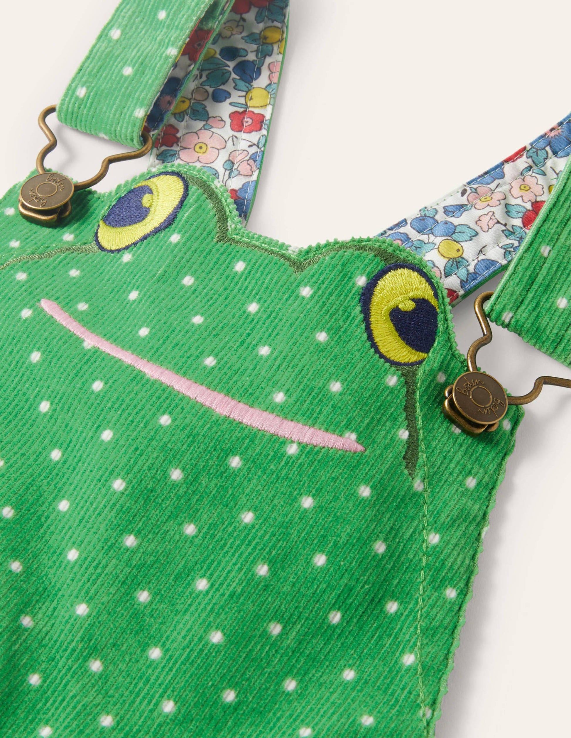 Animal Short Cord Overalls-Iguana Green Frog-3