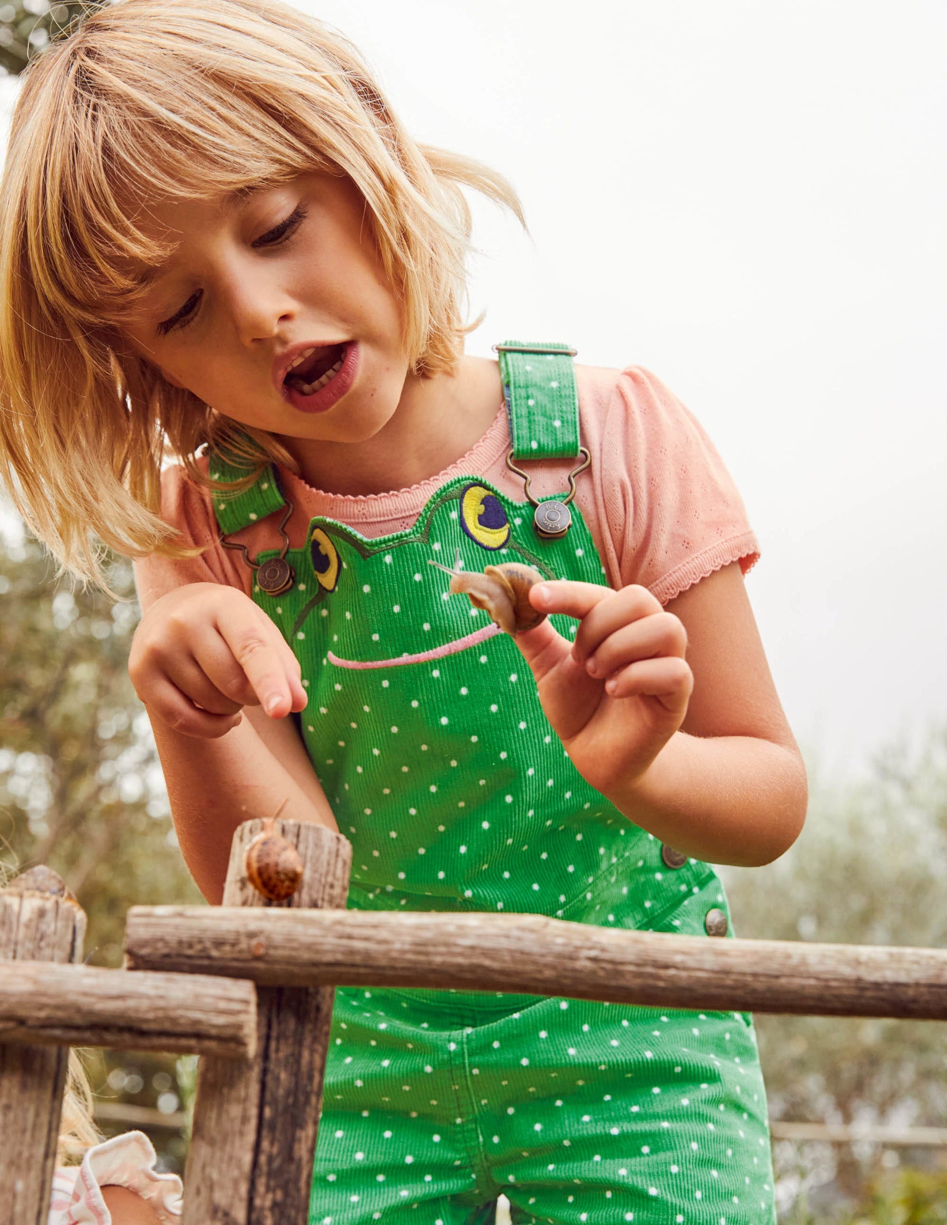 Animal Short Cord Overalls-Iguana Green Frog-4
