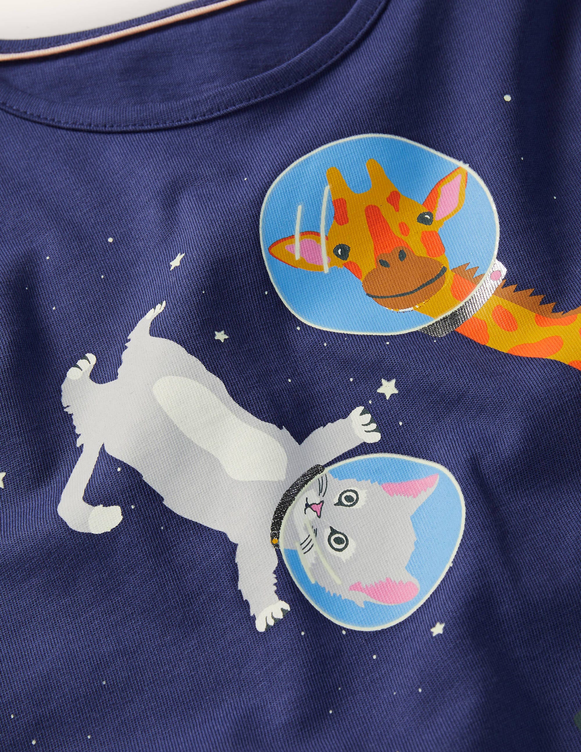Glow-in-the-dark Logo T-shirt-Starboard Blue Space Animals - Image 3