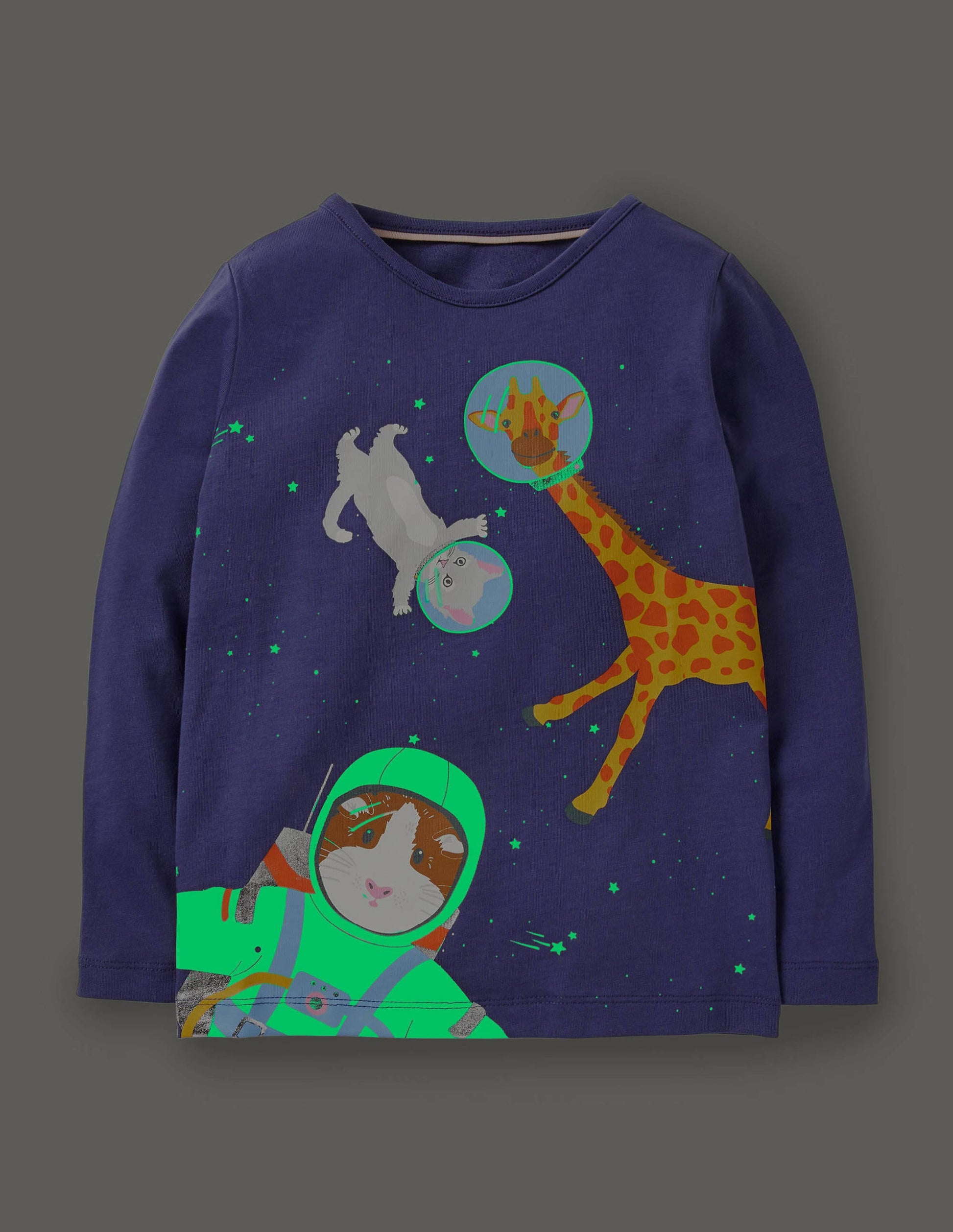 Glow-in-the-dark Logo T-shirt-Starboard Blue Space Animals-4