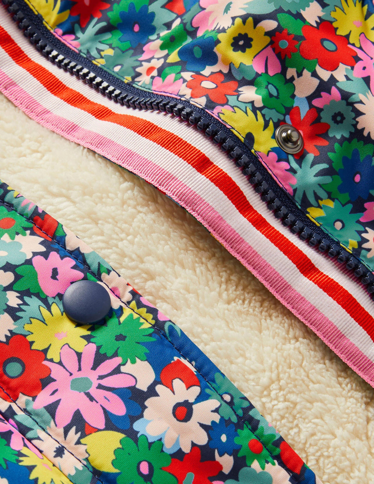 Sherpa Lined Anorak-Multi Paintbox Floral - Image 3
