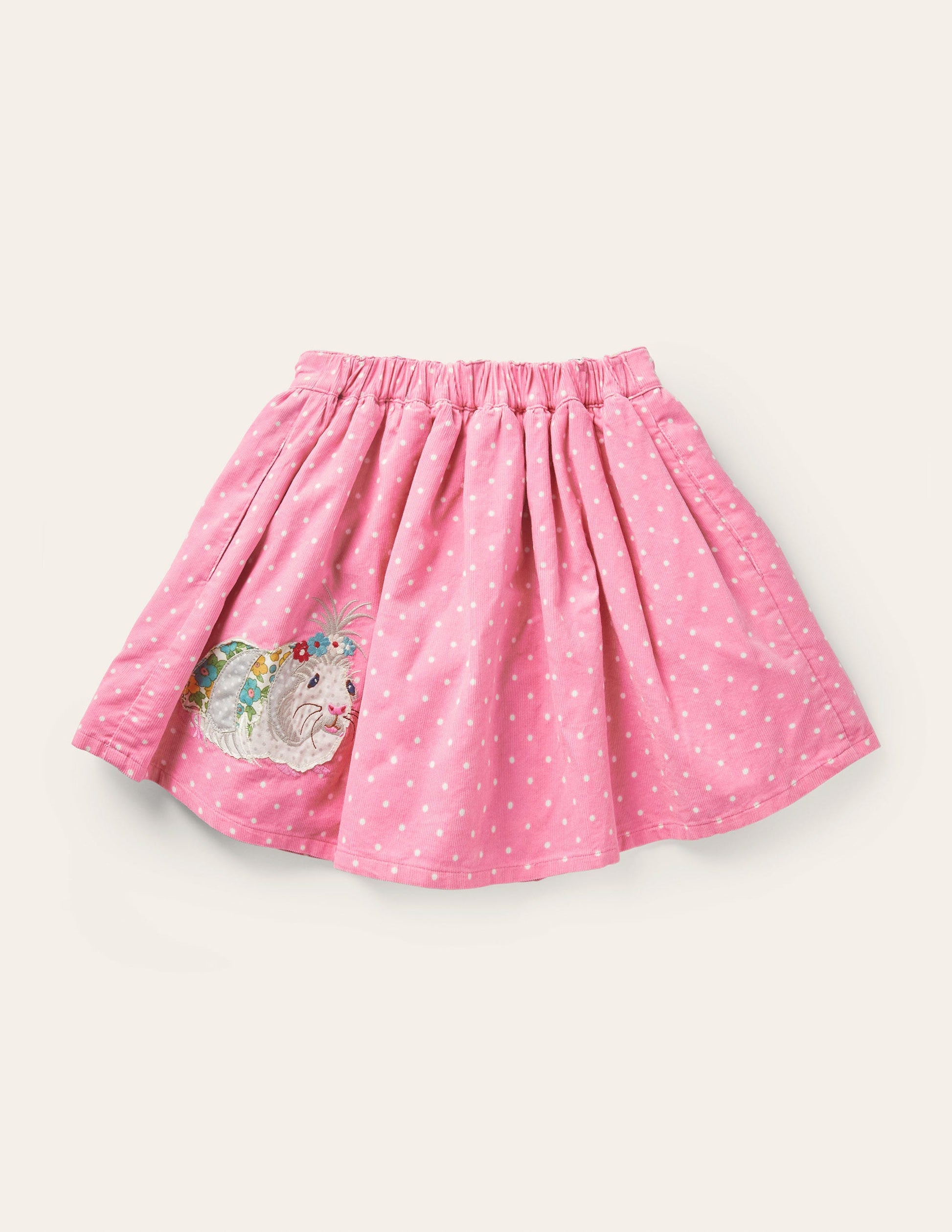 Cord Appliqué Skirt-Formica Pink Guinea Pigs-2