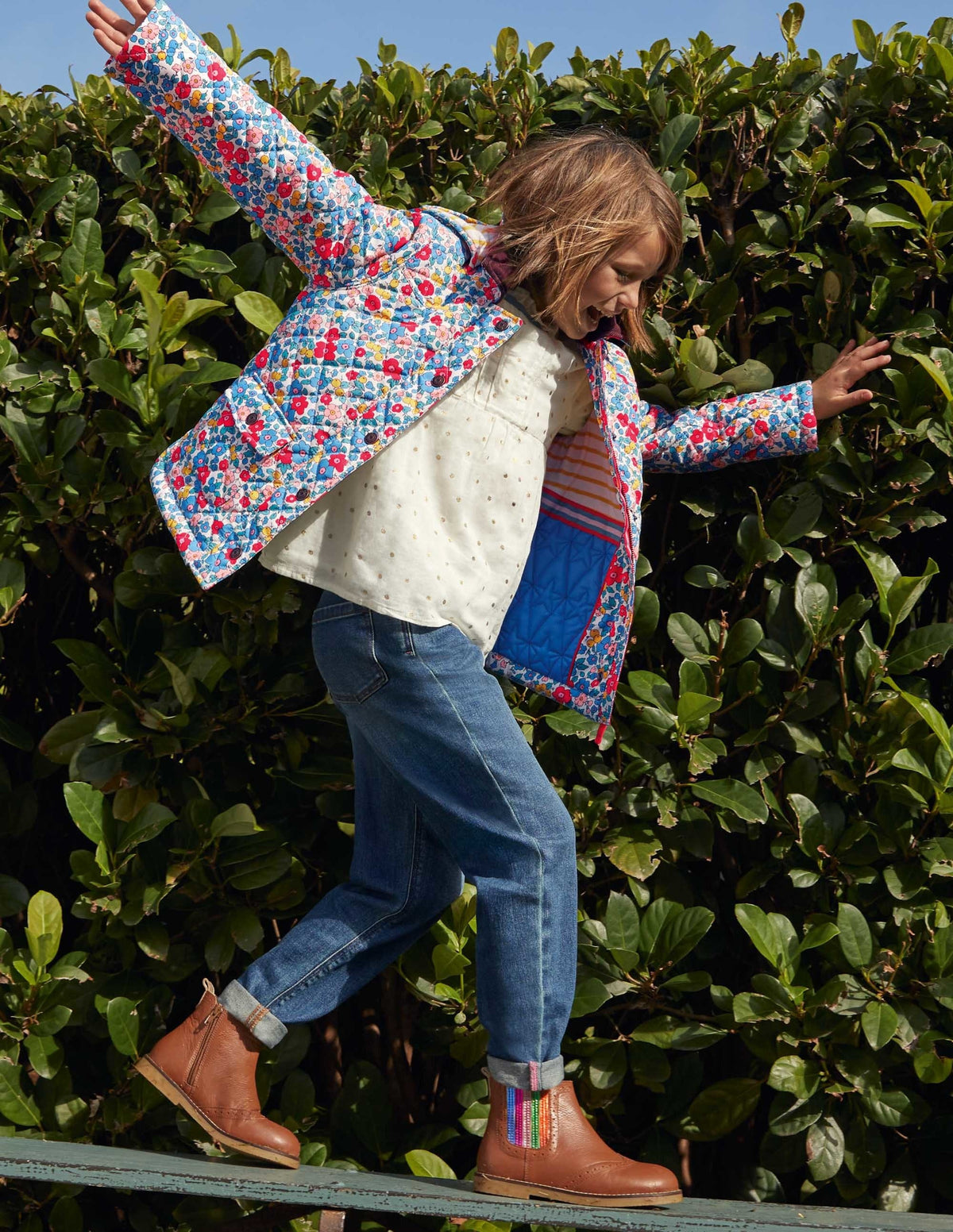 Quilted Jacket-Multi Apple Blossom Floral - Image 4