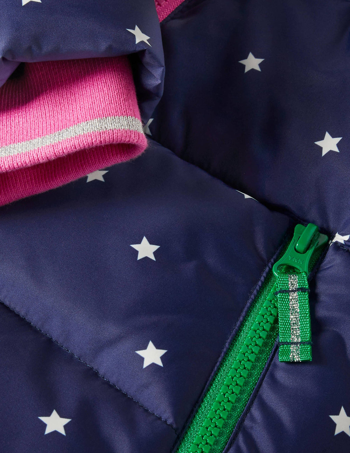 Cosy 2 in 1 Padded Jacket-College Navy Confetti Star - Image 3