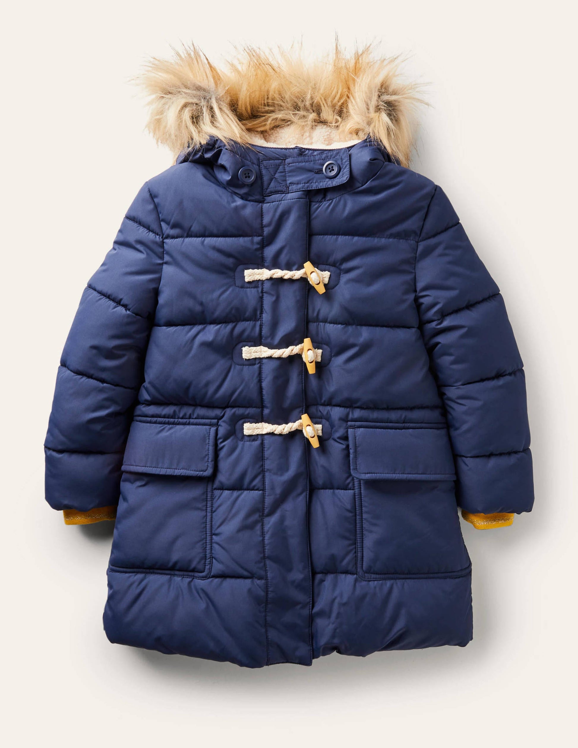Longline Padded Jacket-College Navy-1