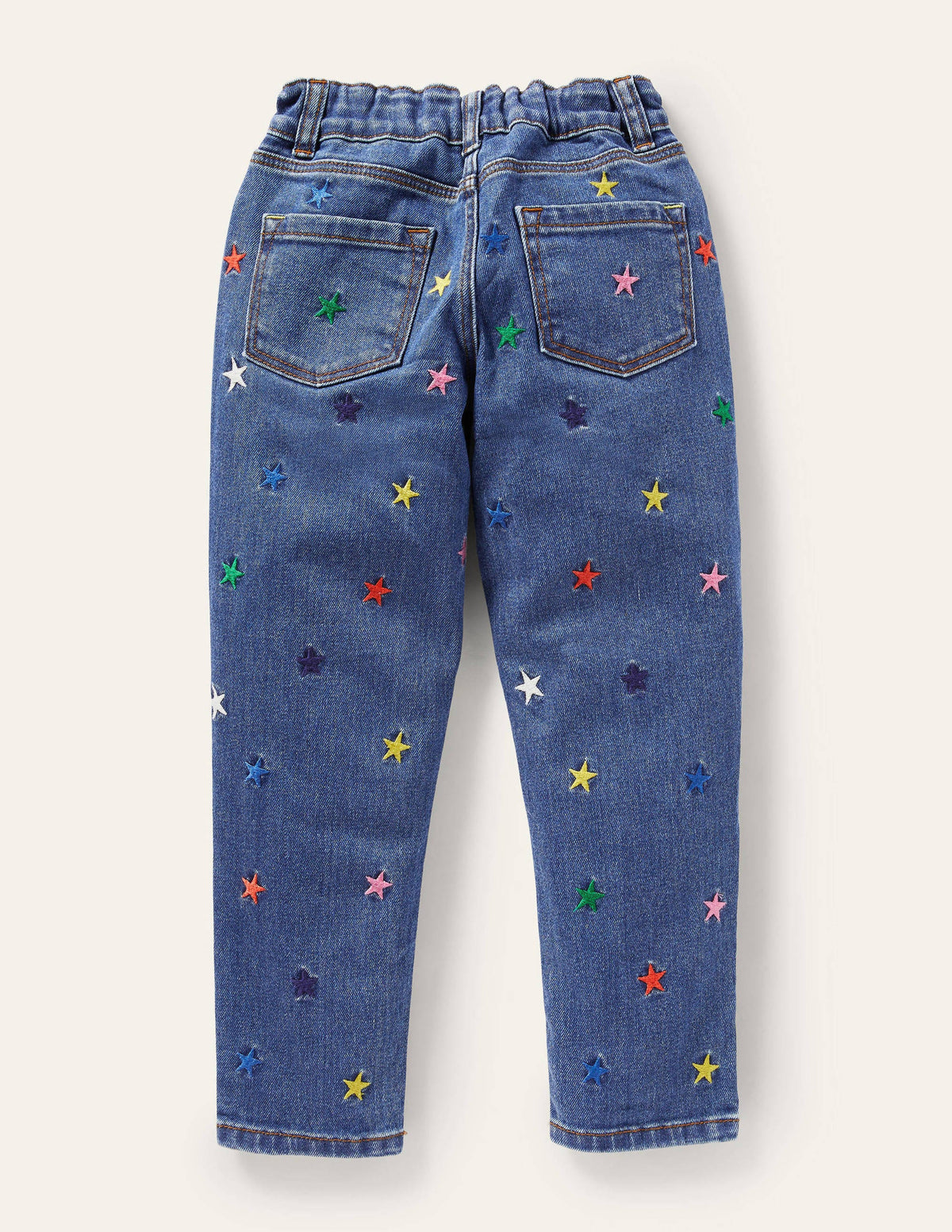 Girlfriend Jeans-Mid Vintage Embroidered Stars - Image 2