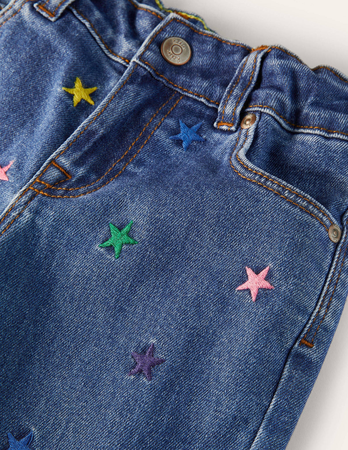 Girlfriend Jeans-Mid Vintage Embroidered Stars-3
