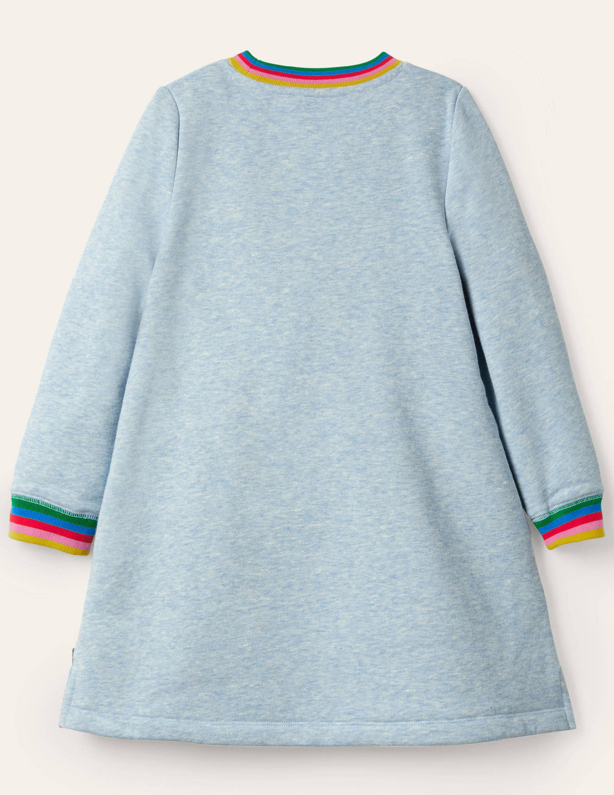 Appliqué Sweatshirt Dress-Light Blue Pencils-2