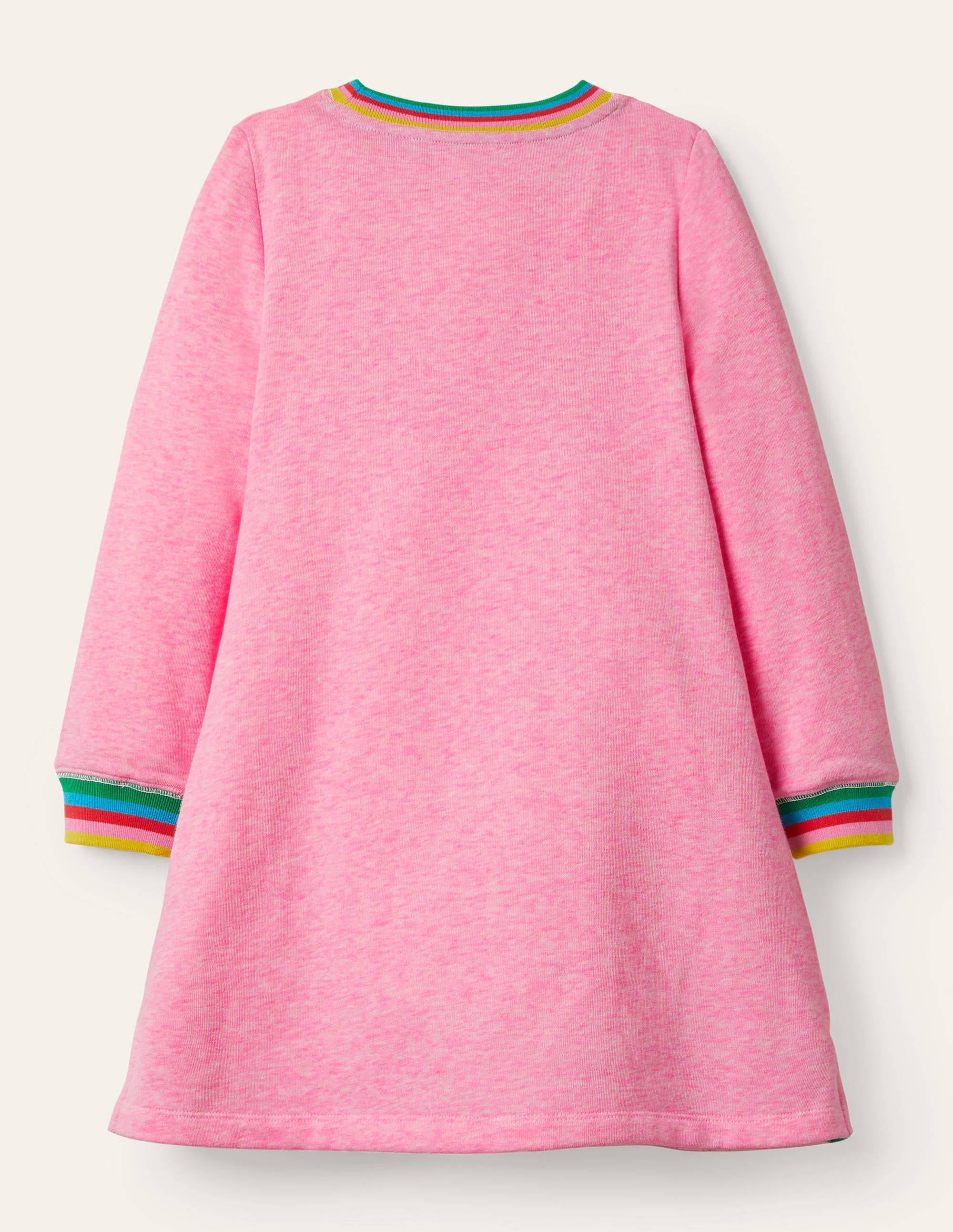 Appliqué Sweatshirt Dress-Bright Petal Pink Friends - Image 2