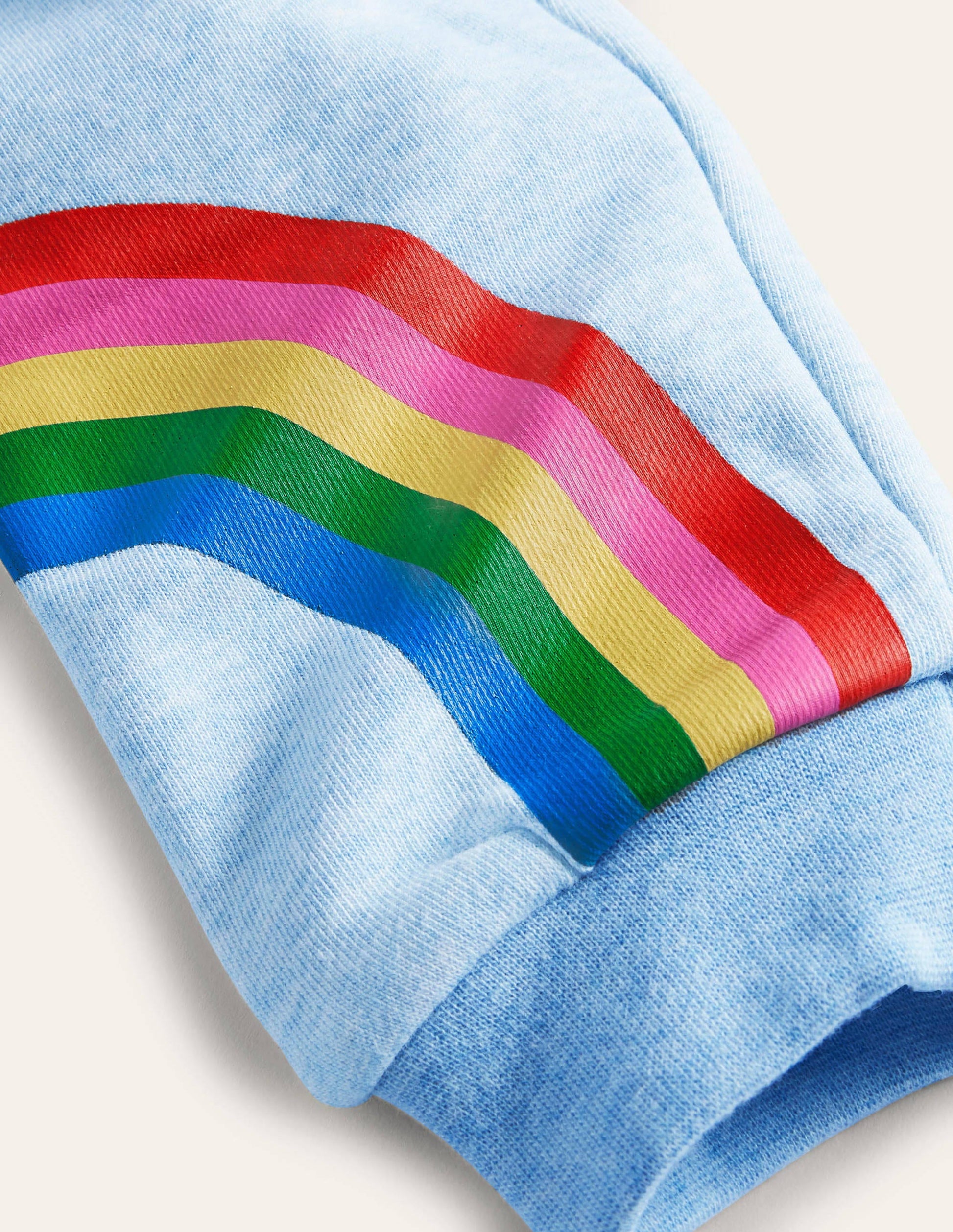 Cosy Appliqué Joggers-Light Blue Marl Rainbow-3