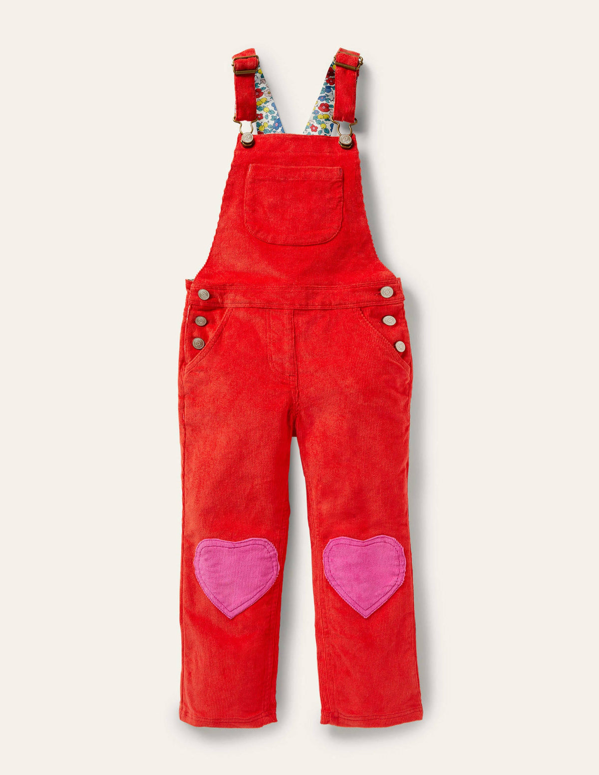 Heart Wide Leg Overalls-Rosehip Red Cord - Image 1