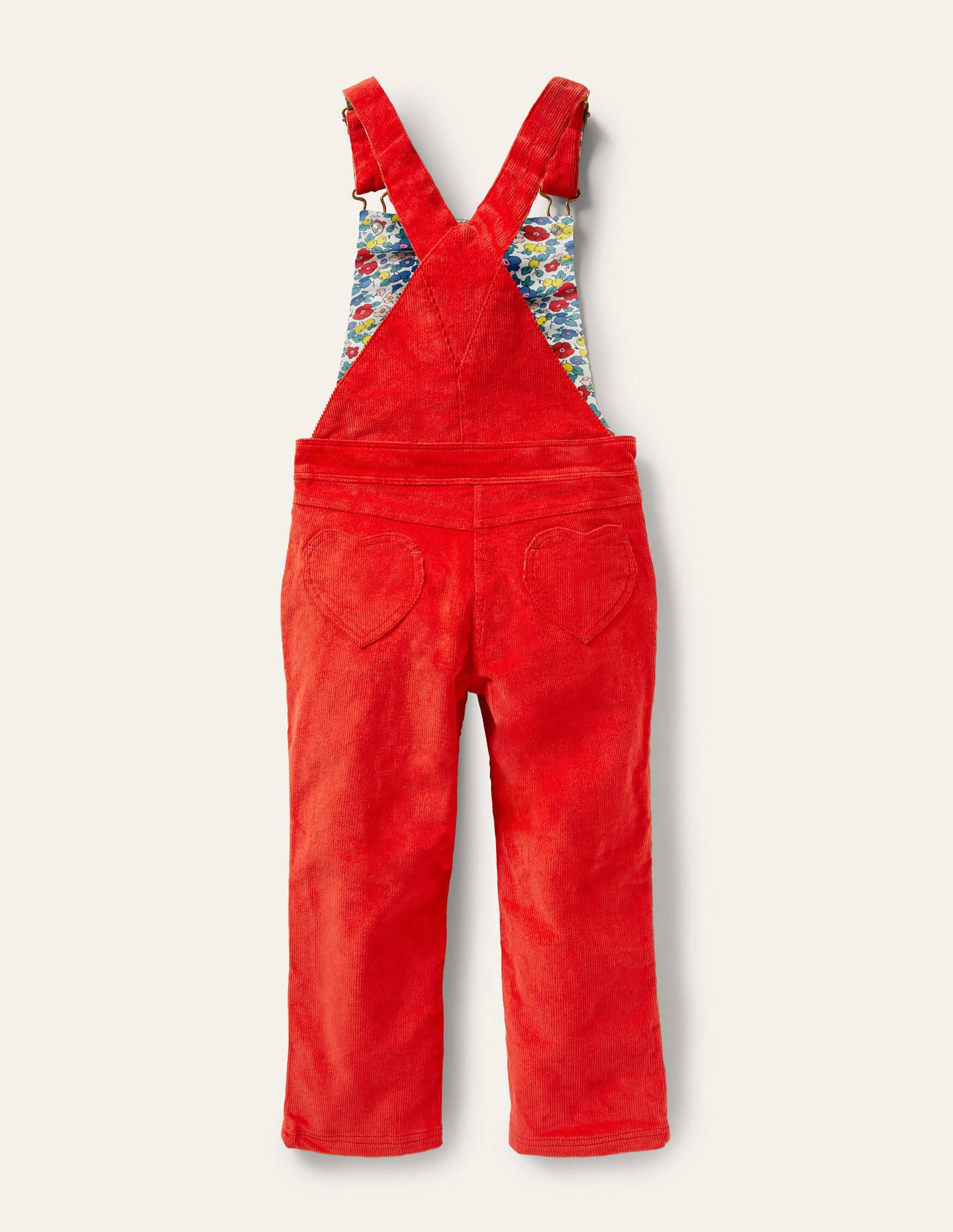 Heart Wide Leg Overalls-Rosehip Red Cord - Image 2