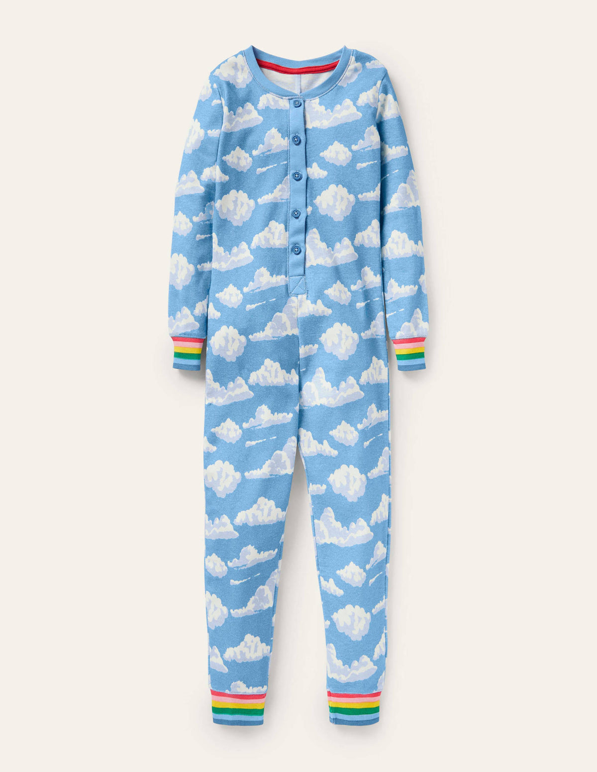 Snug All-in-one Pajamas-Surfboard Blue Clouds-1
