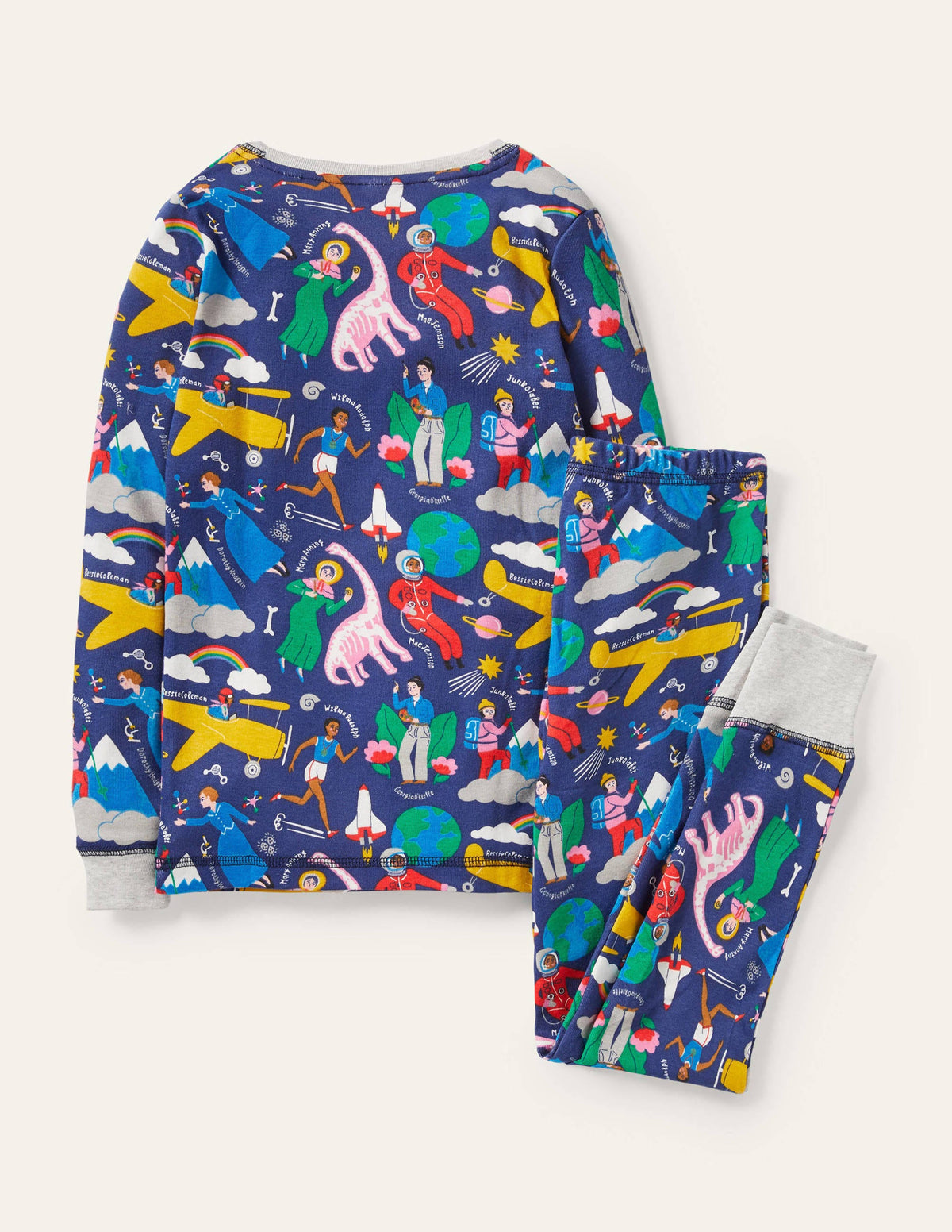 Snug Long John Pajamas-Starboard Blue When I Grow Up - Image 2