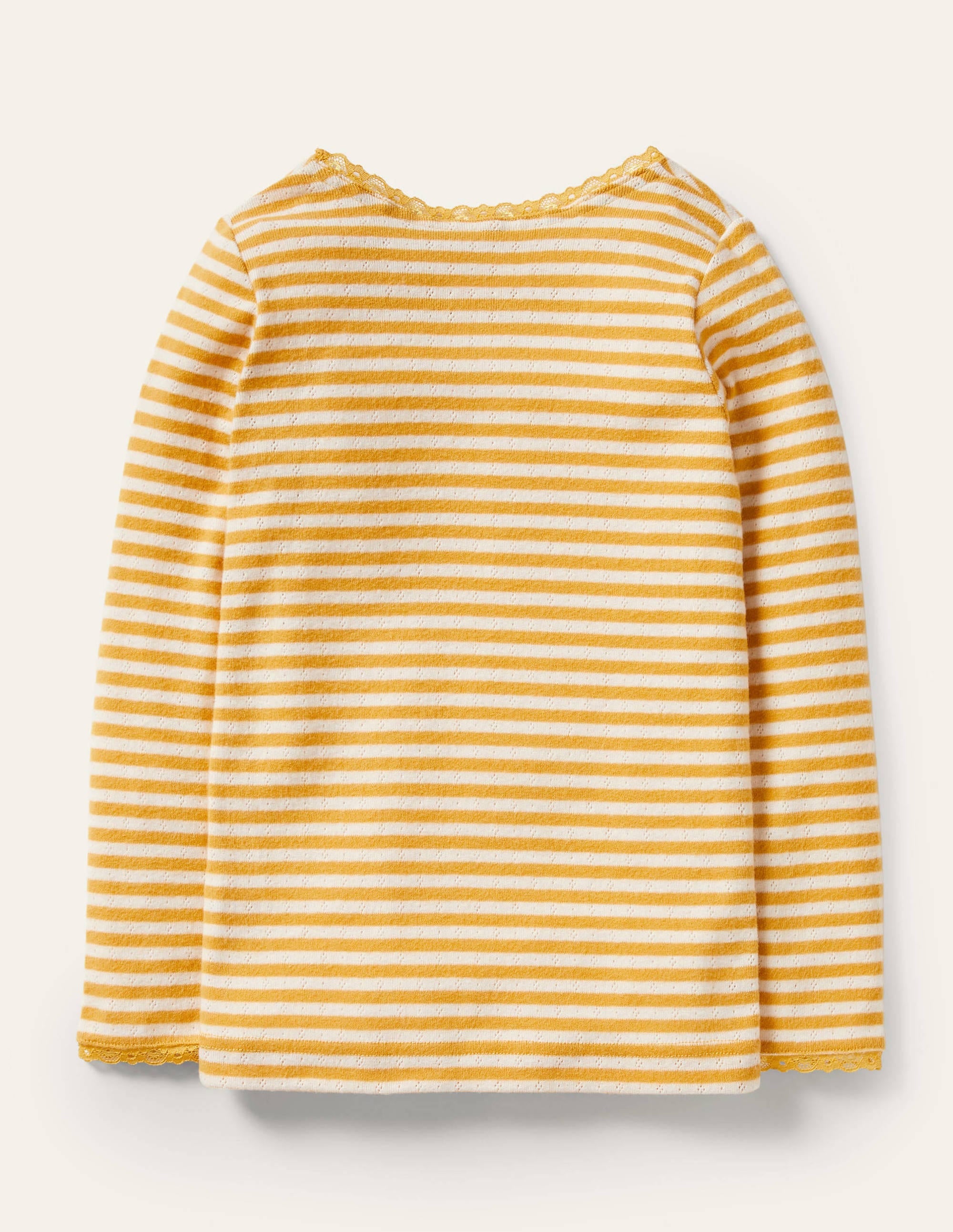 Supersoft Pointelle T-shirt-Honeycomb Yellow/ Ivory - Image 2