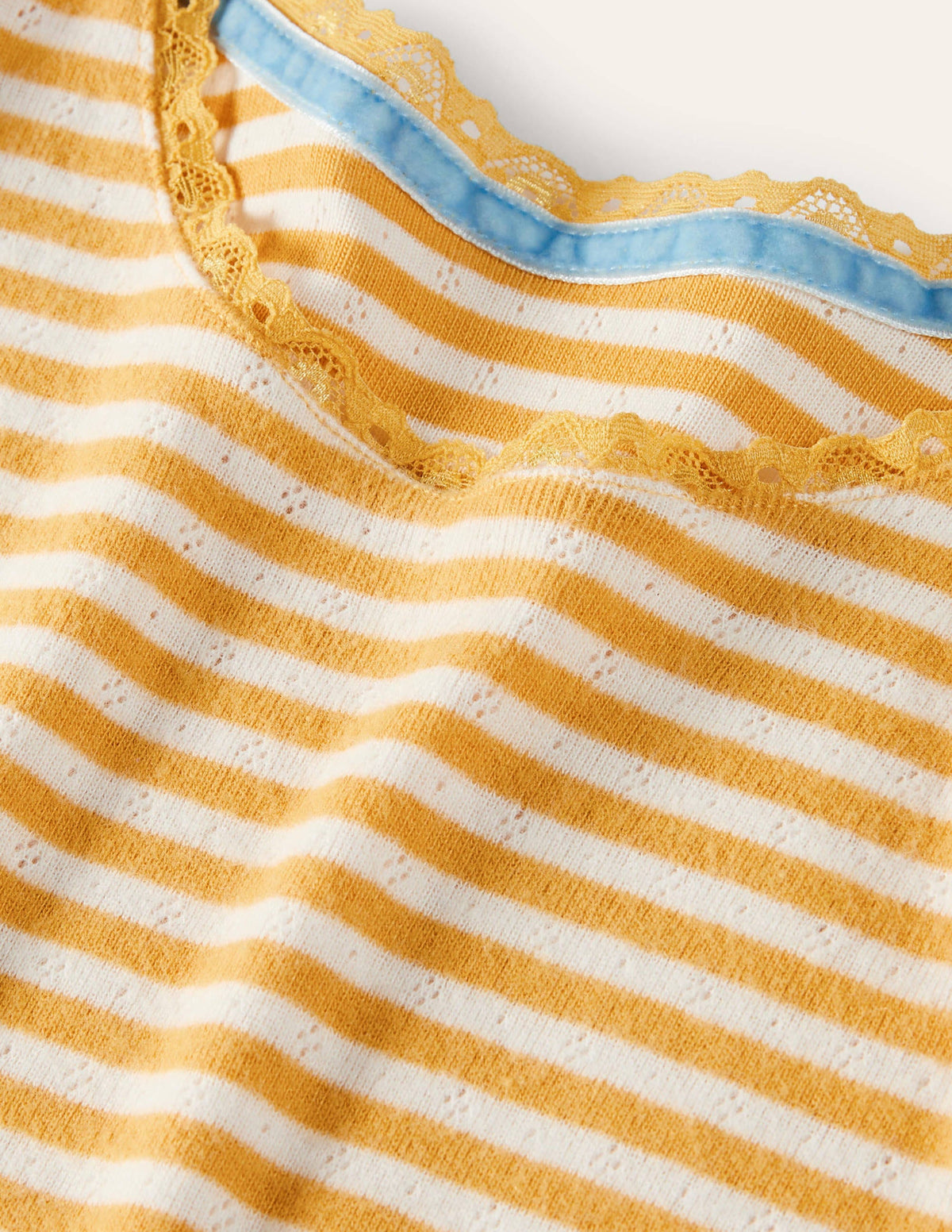 Supersoft Pointelle T-shirt-Honeycomb Yellow/ Ivory - Image 3