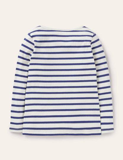 Flutter T-shirt-Ivory/Navy Butterflies-2