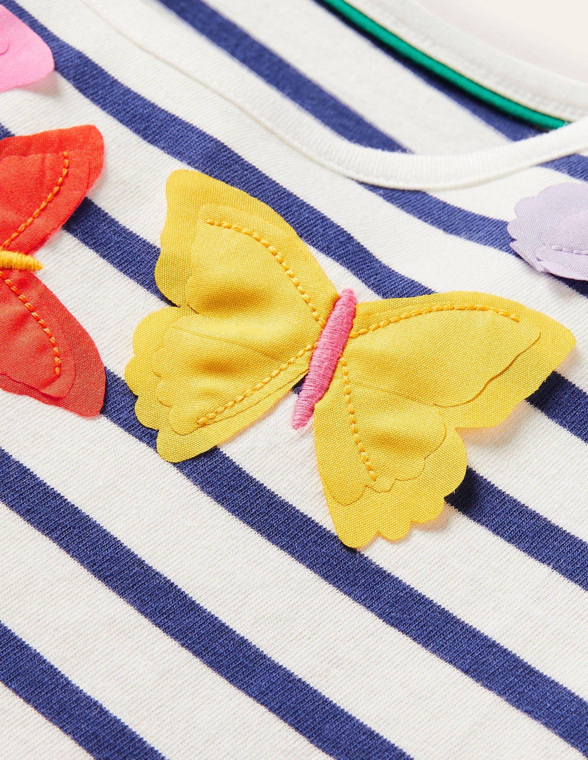 Flutter T-shirt-Ivory/Navy Butterflies-3