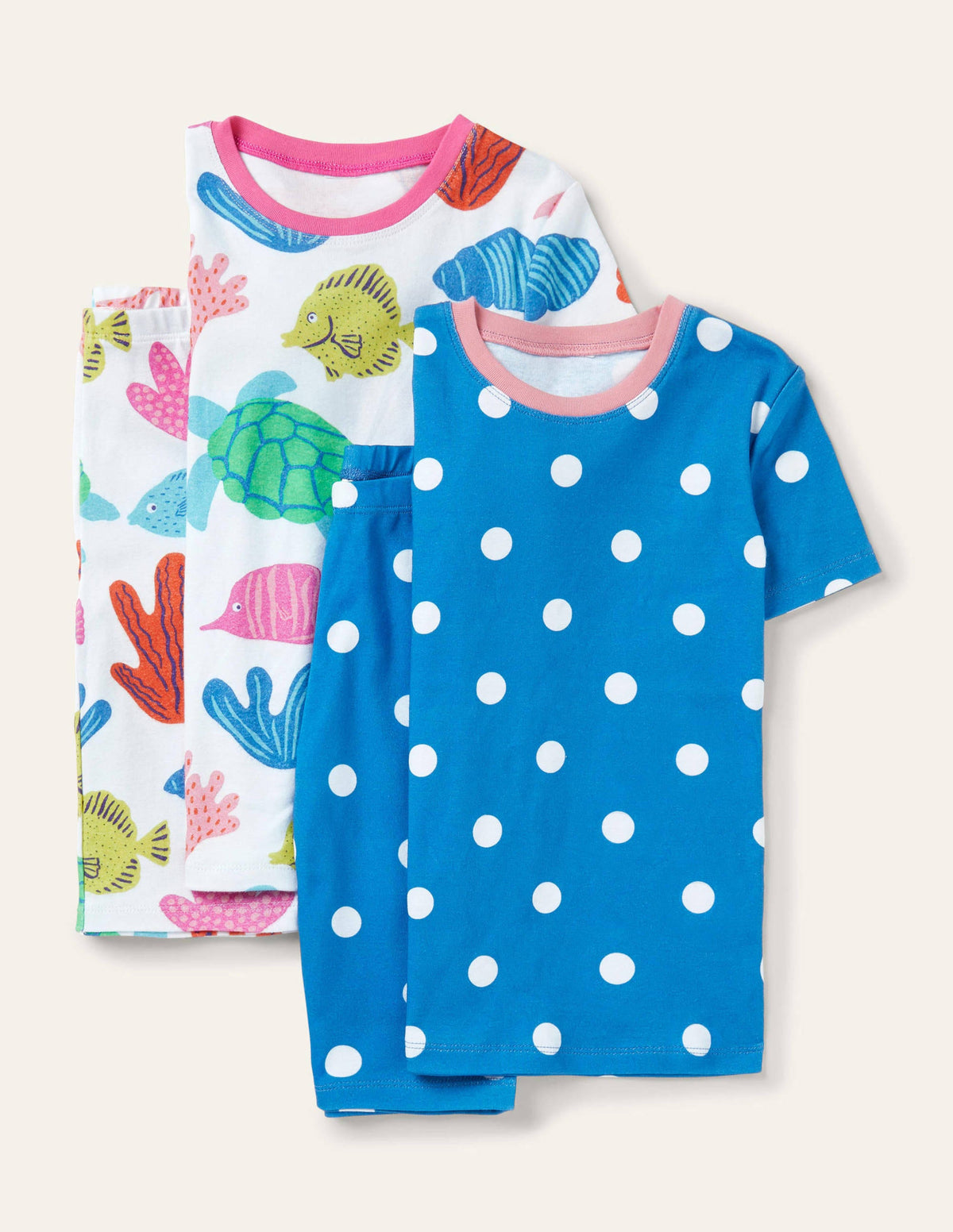 Twin Pack Snug Short Pajamas-Multi Giant Fish Friends - Image 1