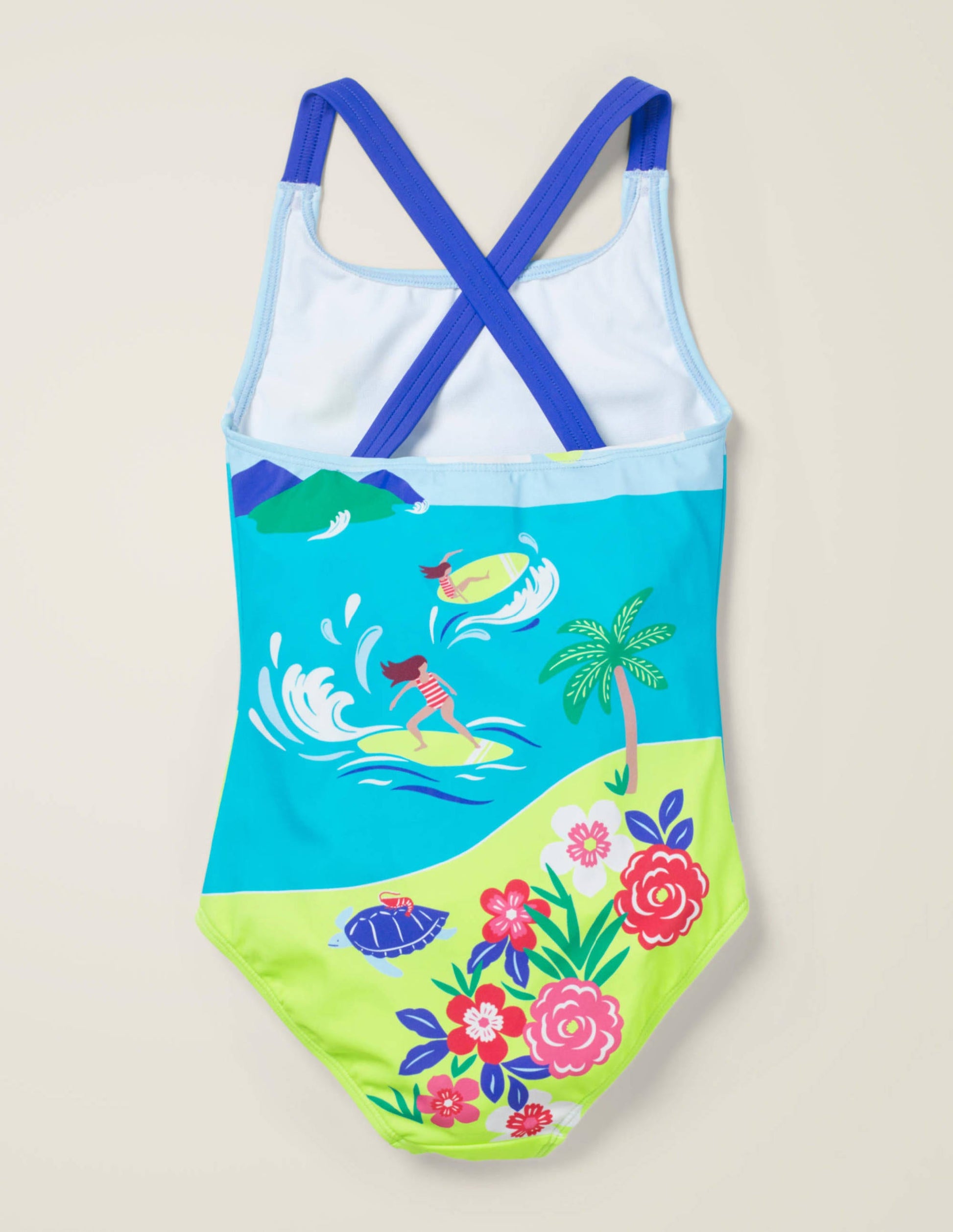 Cross-back Swimsuit-Aqua Jade Island Adventure-2