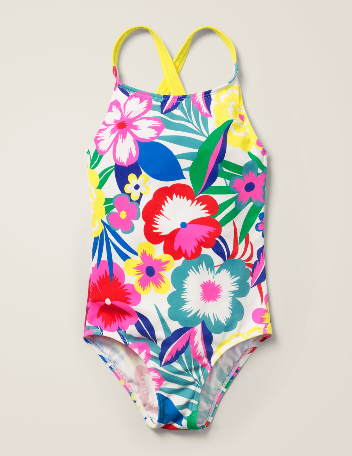 Cross-back Swimsuit-Multi Tropical Bloom - Image 1