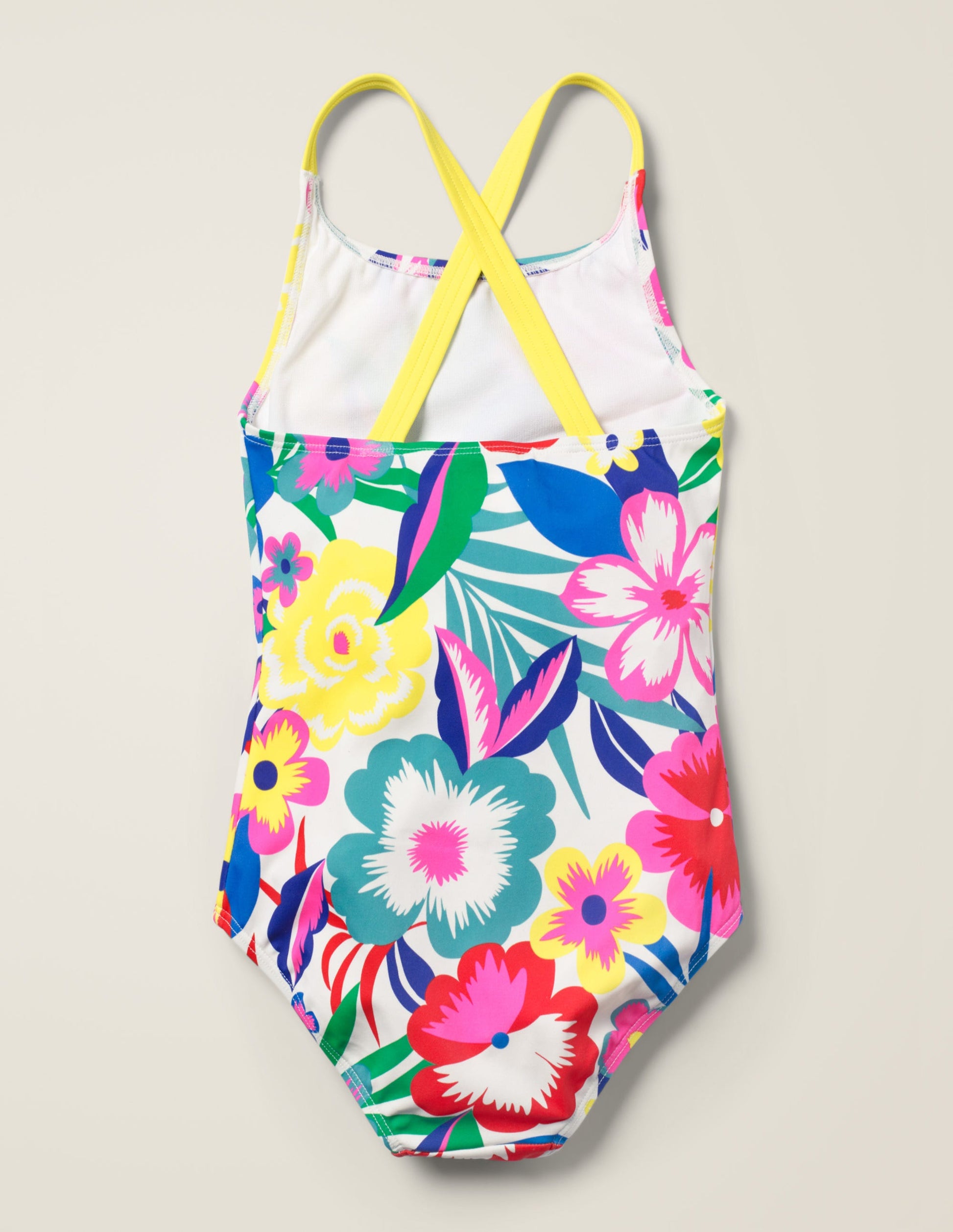 Cross-back Swimsuit-Multi Tropical Bloom-2