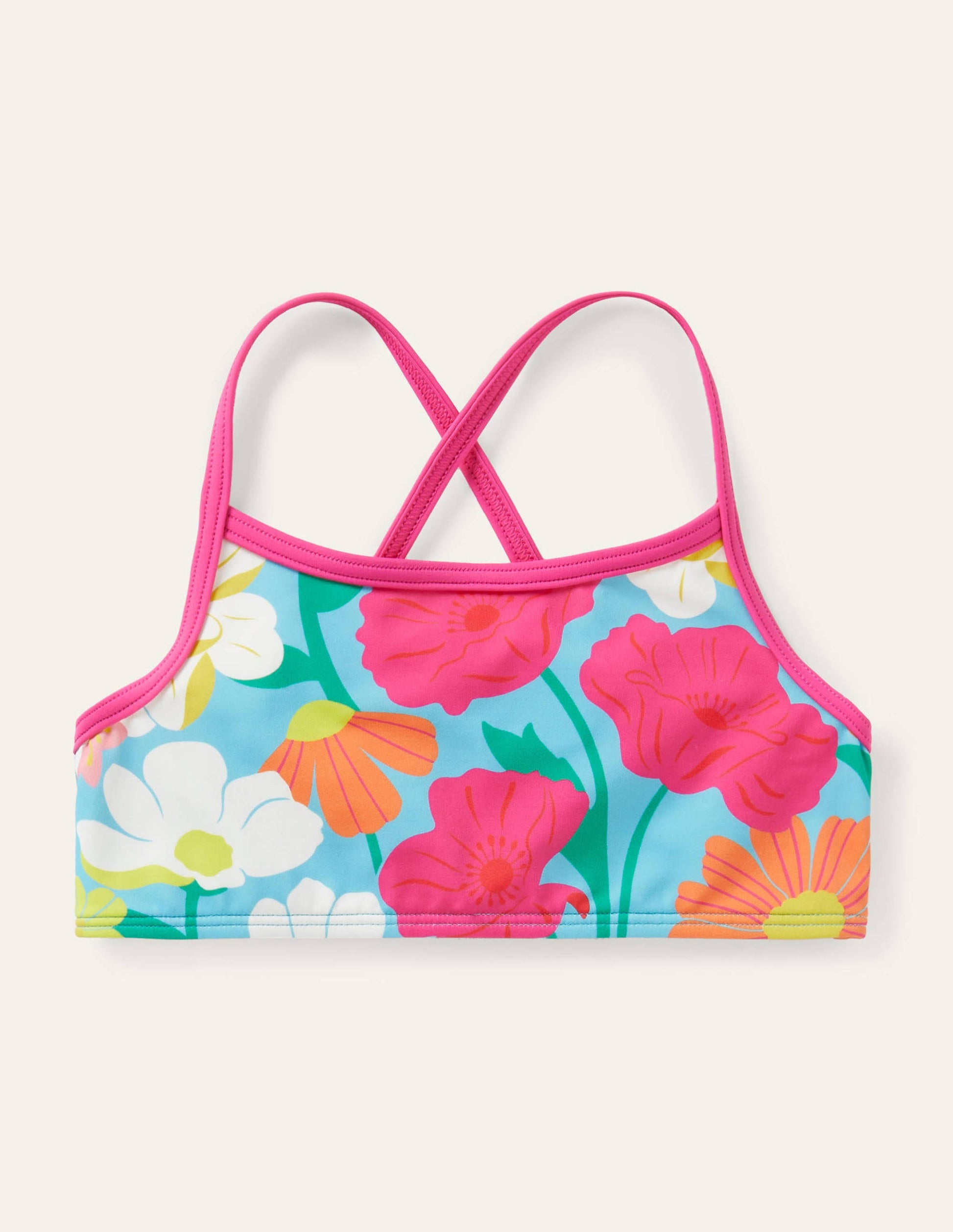 Patterned Bikini Top-Aqua Fabulous Floral-1