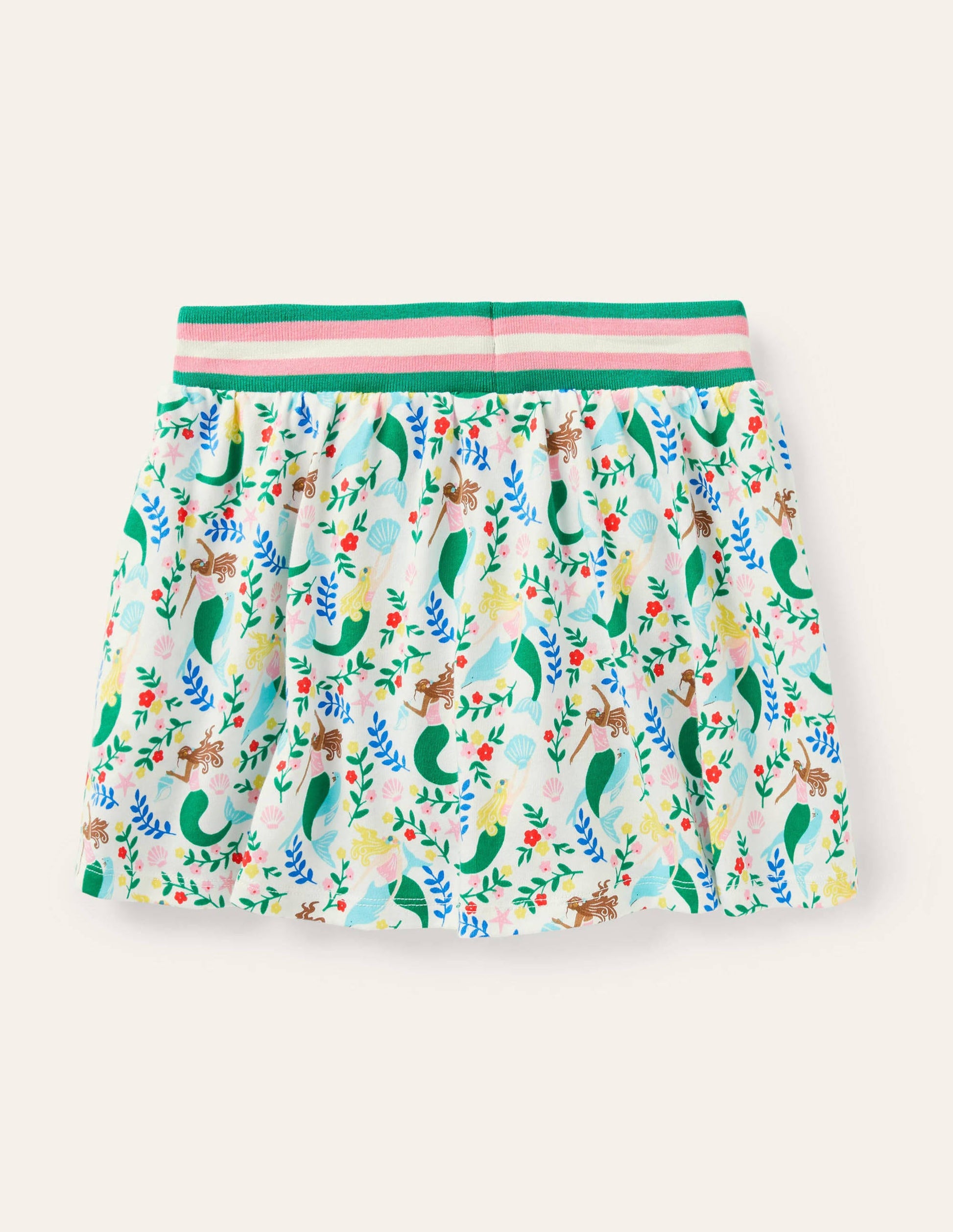 Jersey Skort-Ivory Mermaid Garden-2