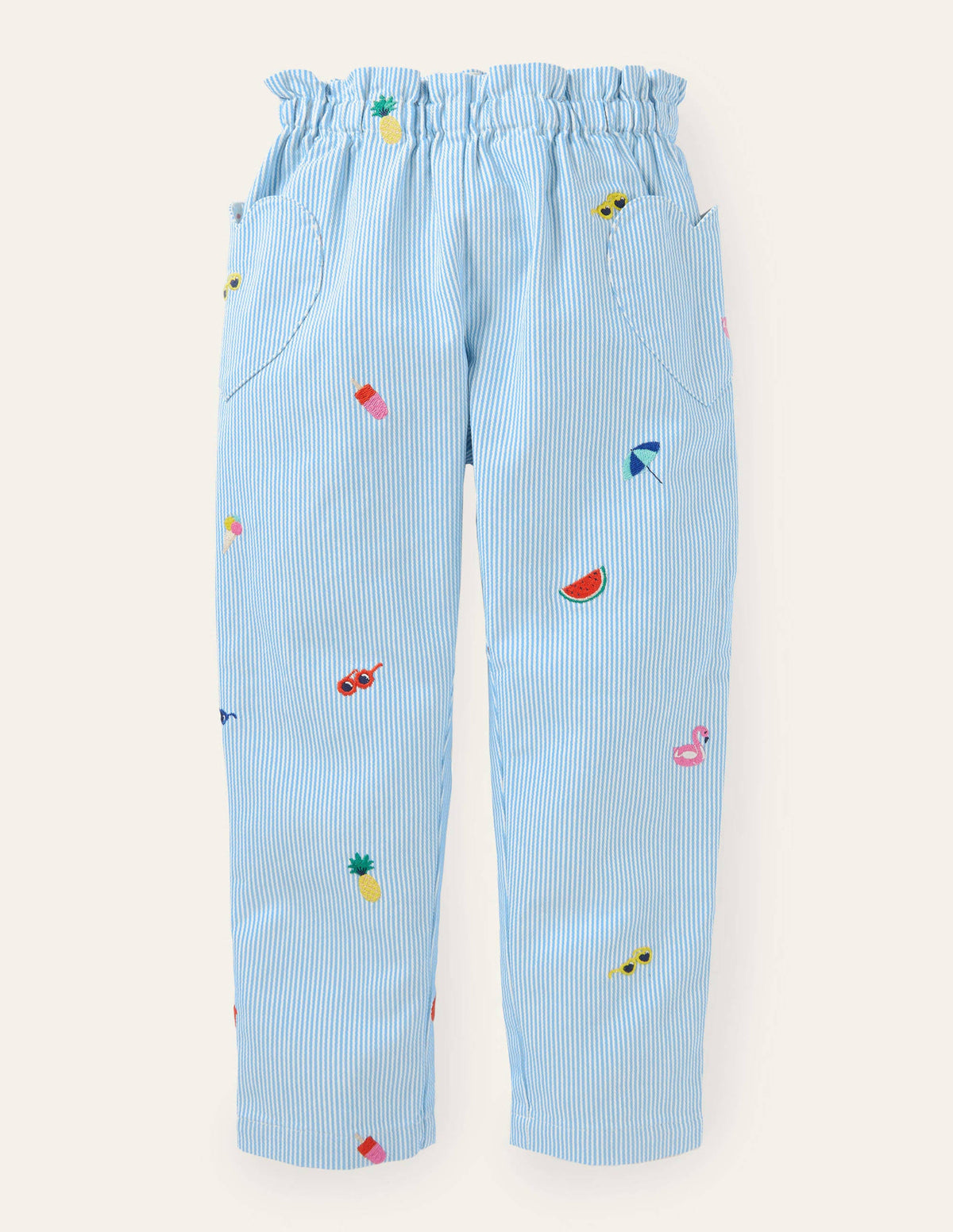 Pull-on Pants-Multi Holiday Embroidery-1