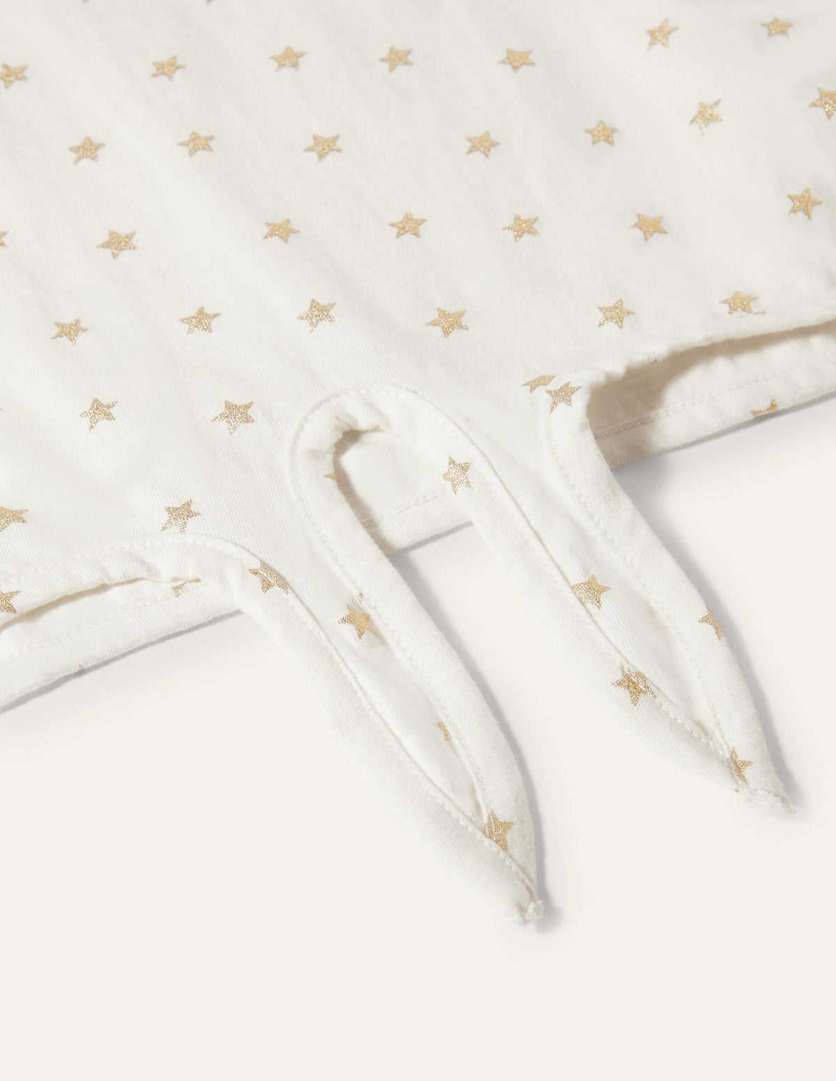 Tie-front T-shirt-Ivory/ Gold Foil Little Star-3