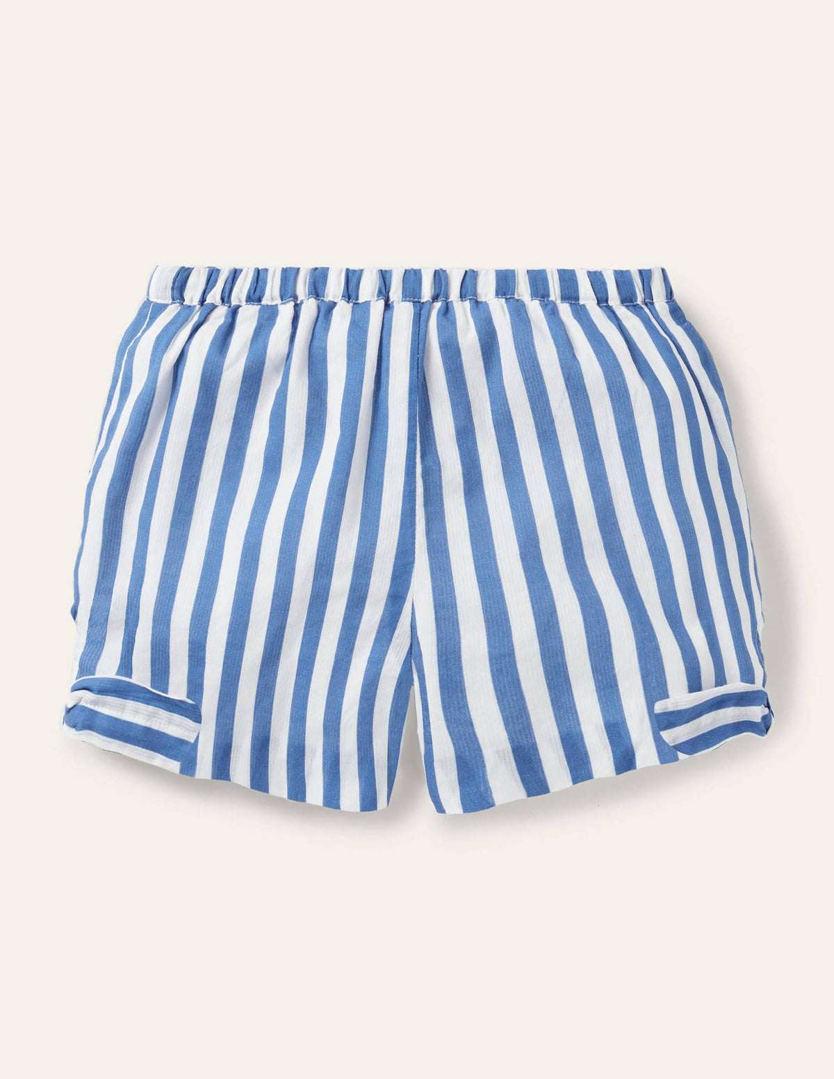 Tie hem shorts-Elizabethan Blue/ White - Image 2