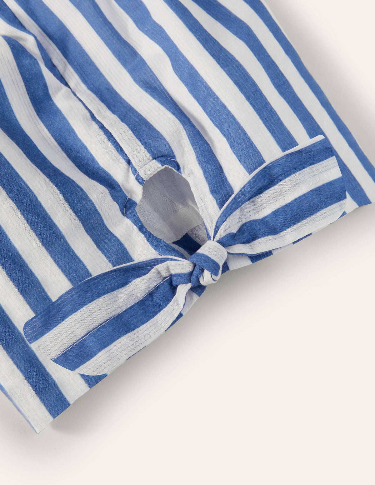 Tie hem shorts-Elizabethan Blue/ White - Image 3