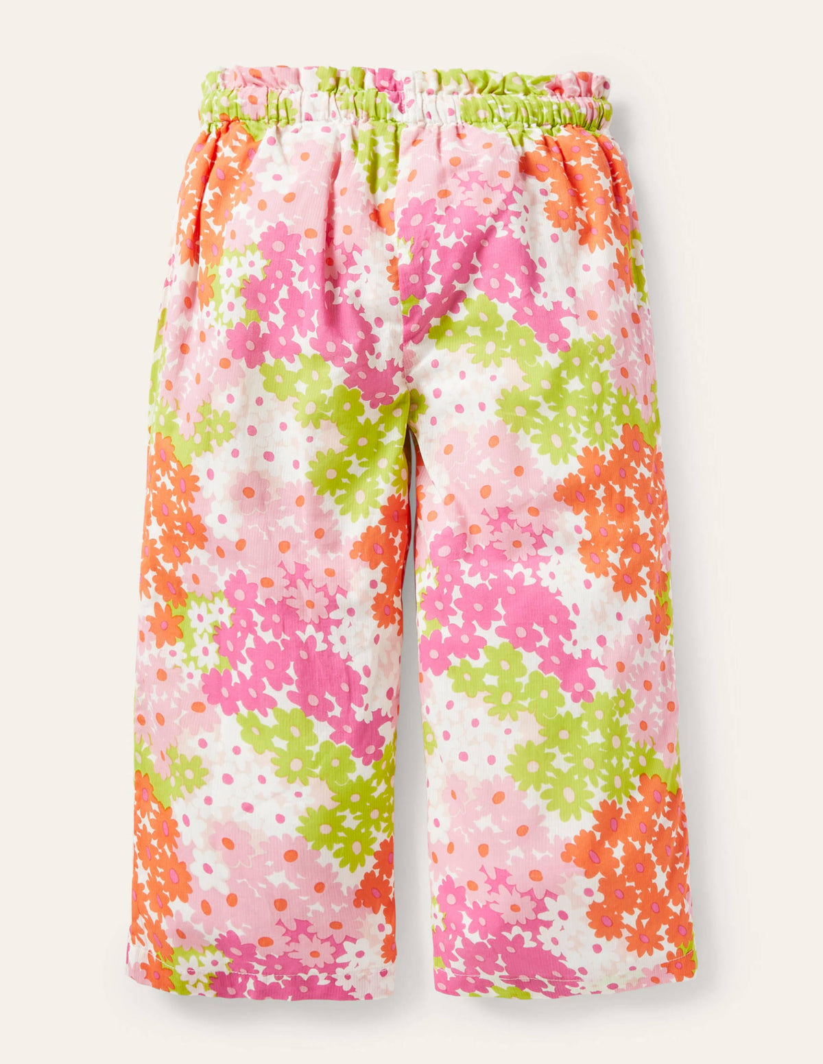 Printed Woven culottes-Soft Coral Pink Summer Daisy - Image 2