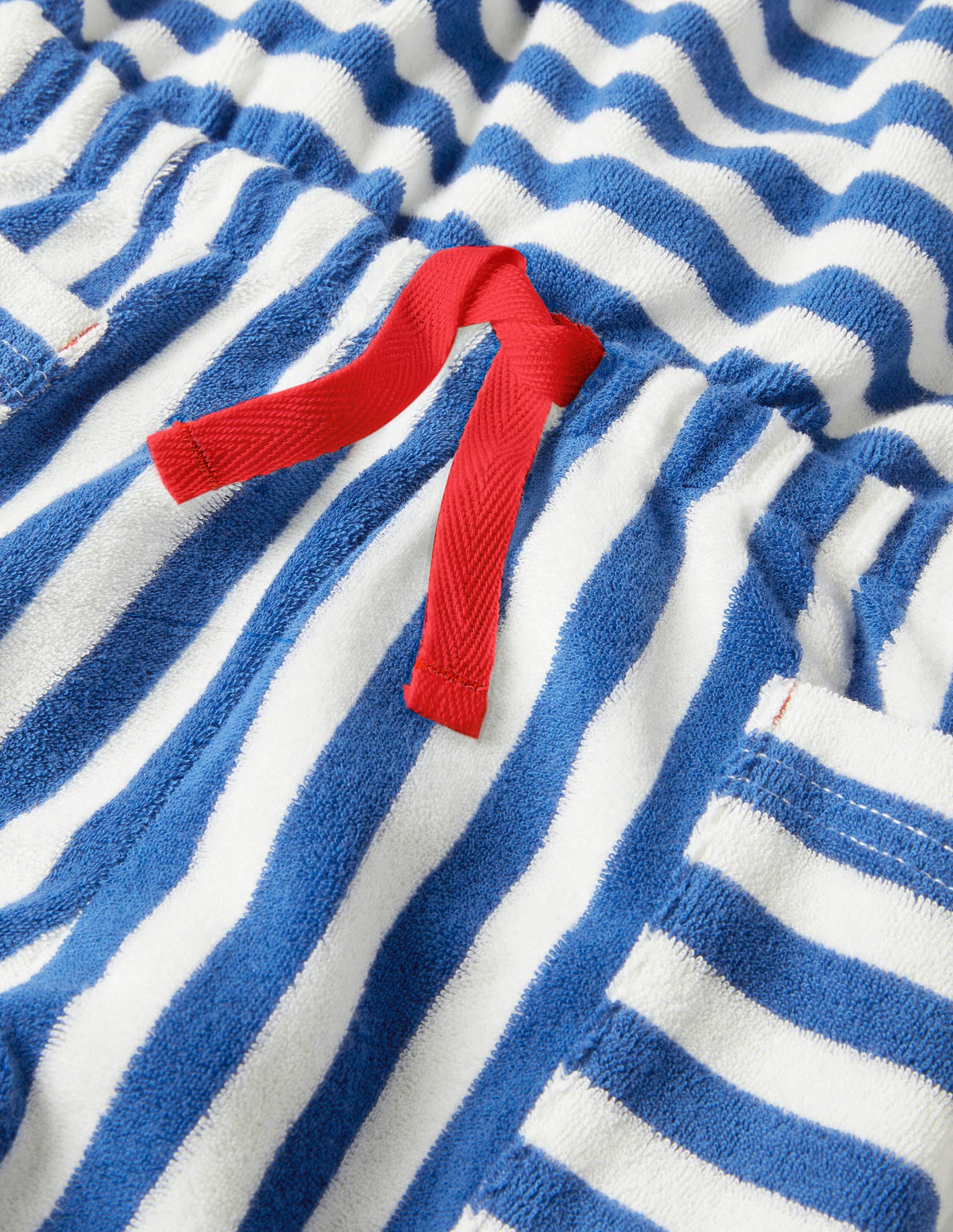 Stripy Towelling Romper-Elizabethan Blue/ Ivory-3