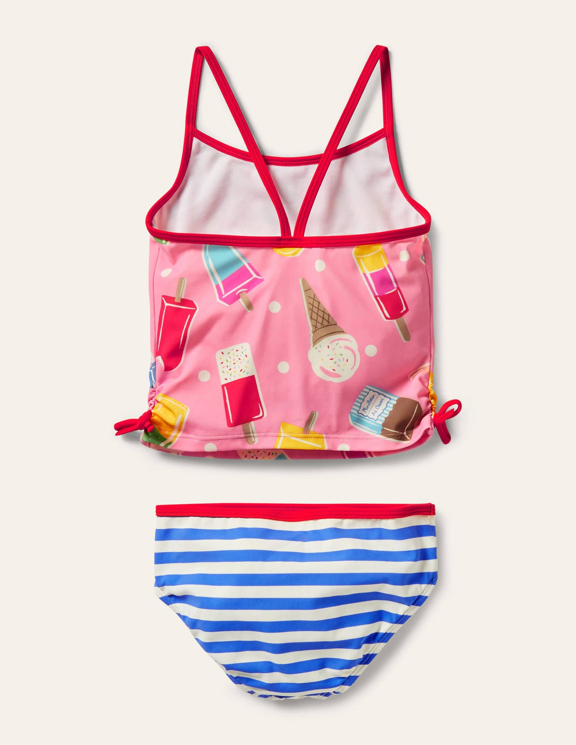 Ruched Tankini Set-Pink Lemonade Ice Cream Spot - Image 2