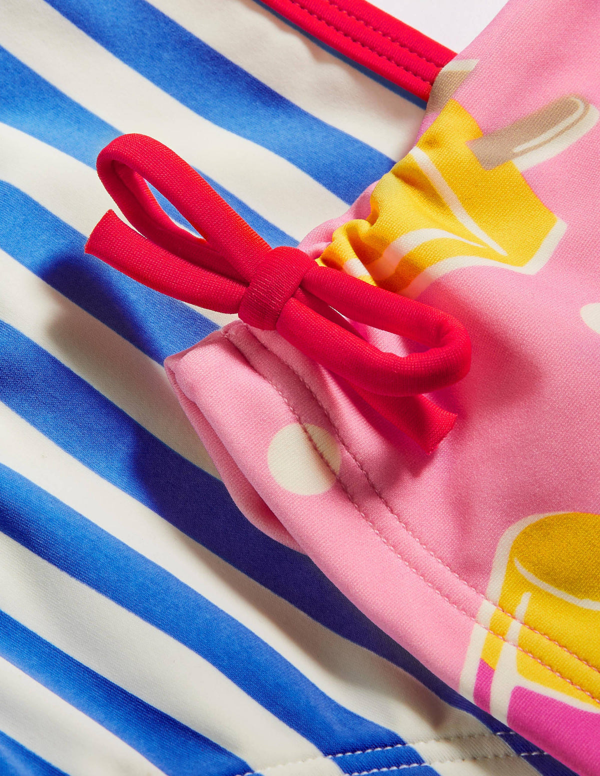 Ruched Tankini Set-Pink Lemonade Ice Cream Spot - Image 3