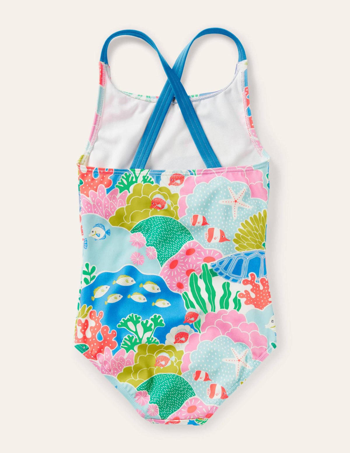 Cross-back Printed Swimsuit-Multi Coral Reef - Image 2