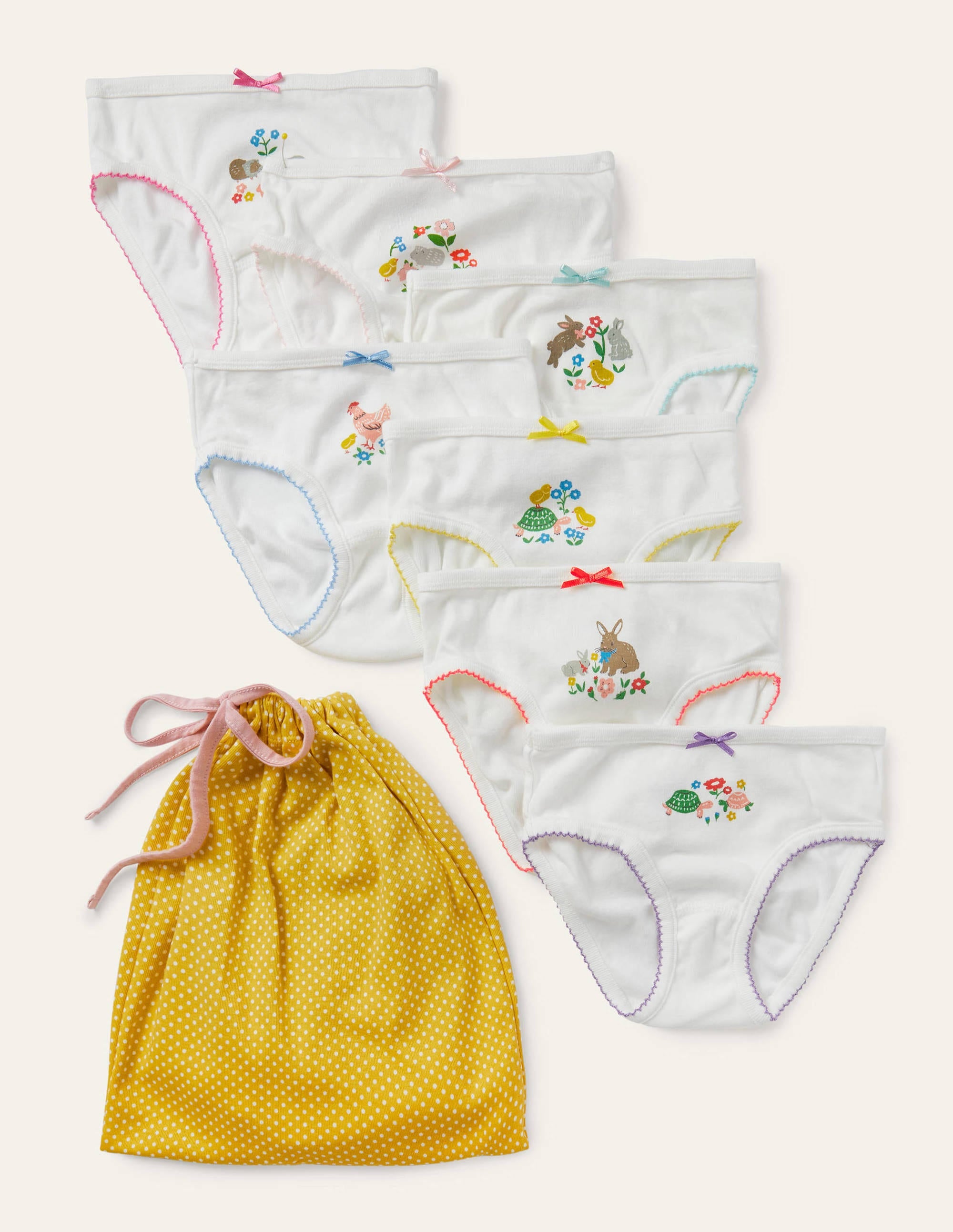 Underwear 7 Pack-Ivory Floral Pets - Image 1