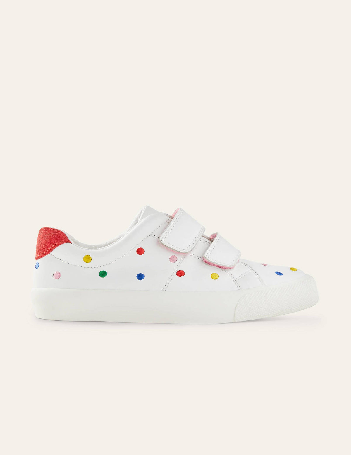 Fun Low Tops-White Leather Rainbow Spots-2