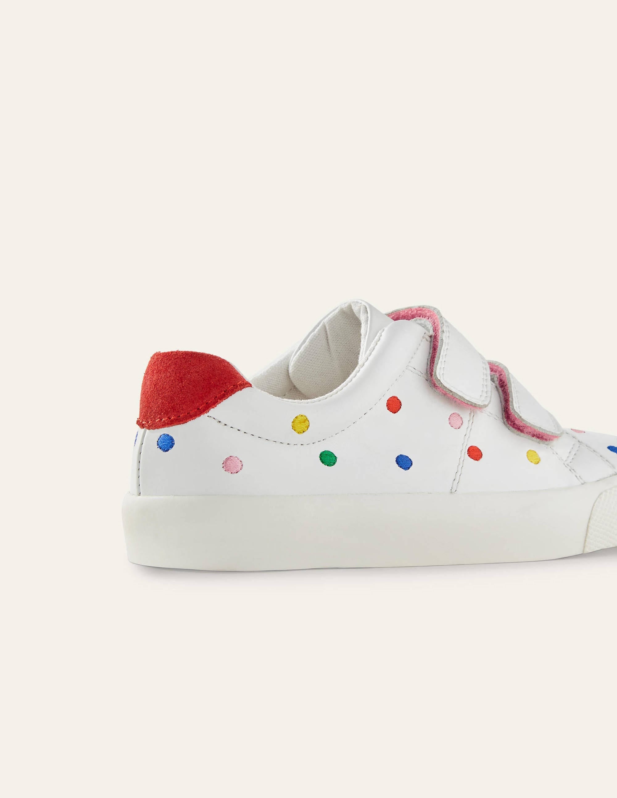 Fun Low Tops-White Leather Rainbow Spots - Image 3