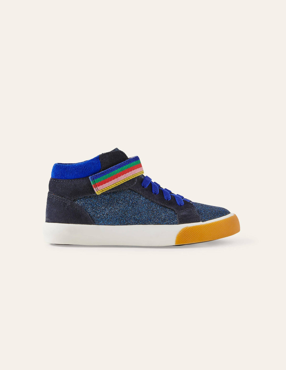 Glitter Elastic Lace High Tops-Brilliant Blue Sparkle - Image 2