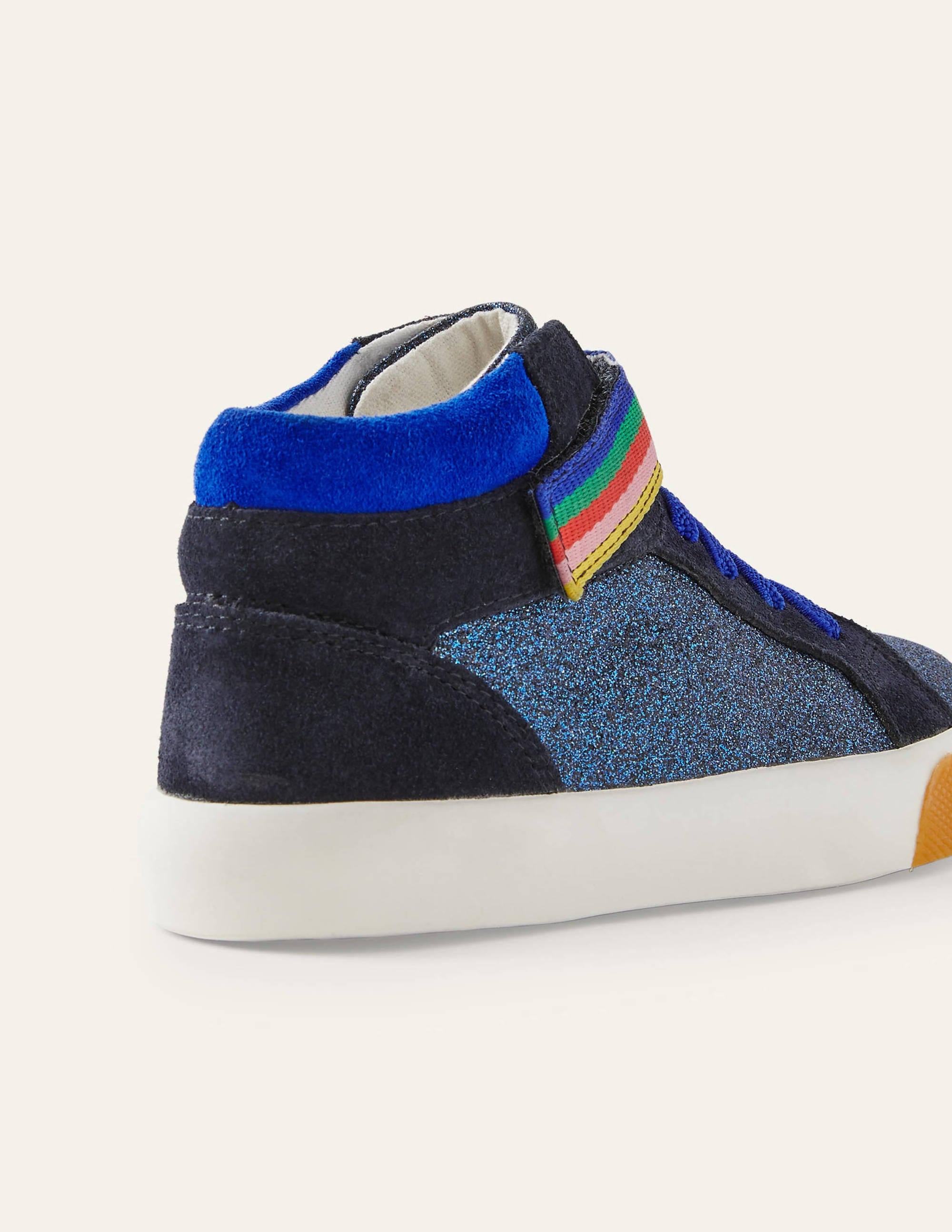 Glitter Elastic Lace High Tops-Brilliant Blue Sparkle - Image 3