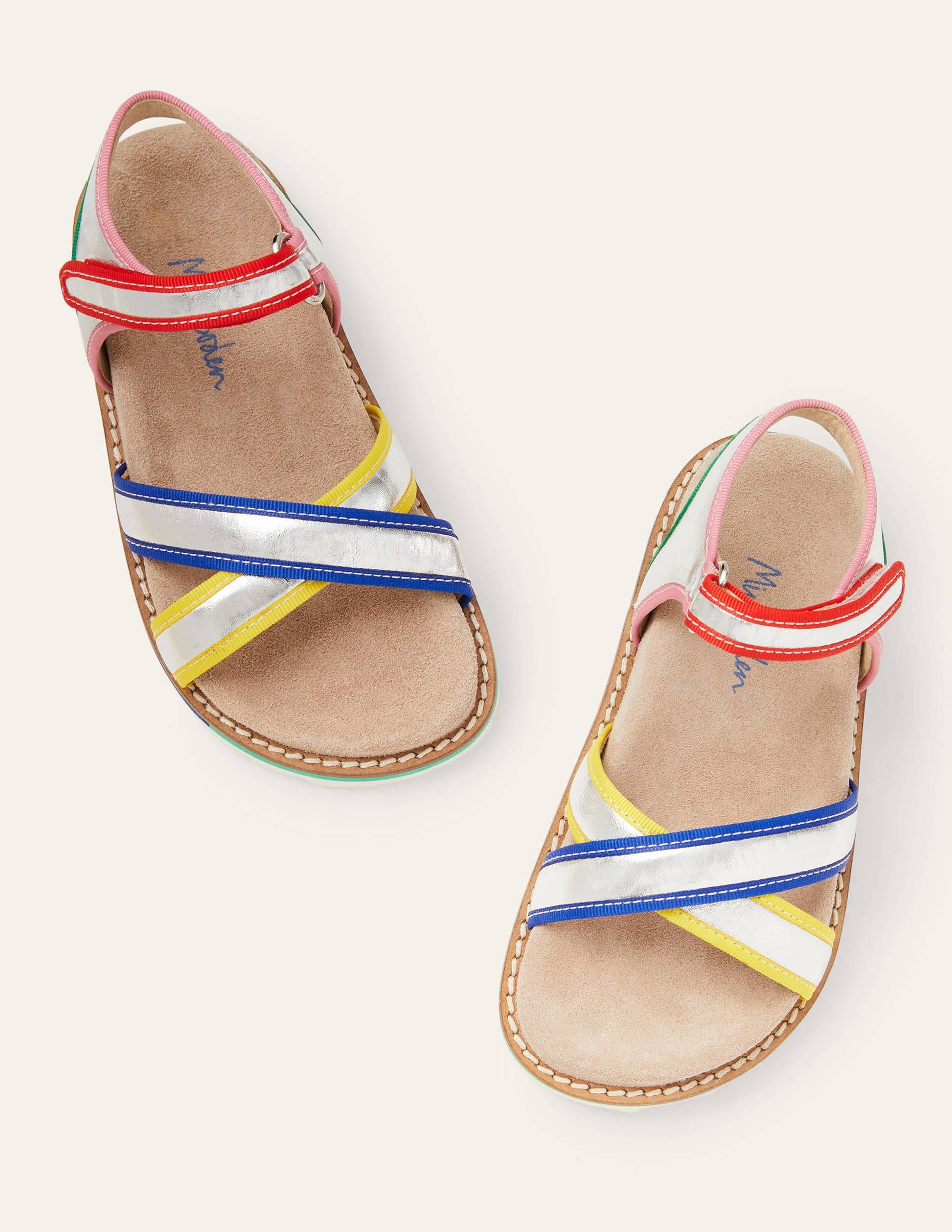 Metallic Rainbow Sandals-Silver Metallic-3