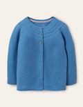 Cotton Cashmere Mix Cardigan-Elizabethan Blue