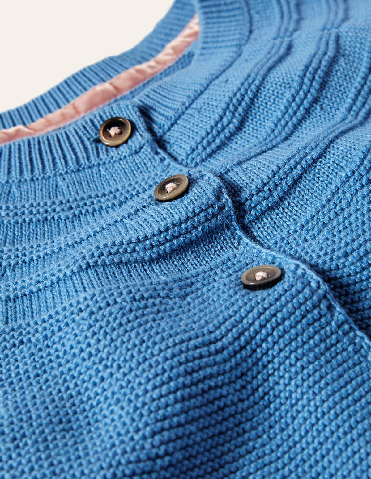 Cotton Cashmere Mix Cardigan-Elizabethan Blue - Image 3