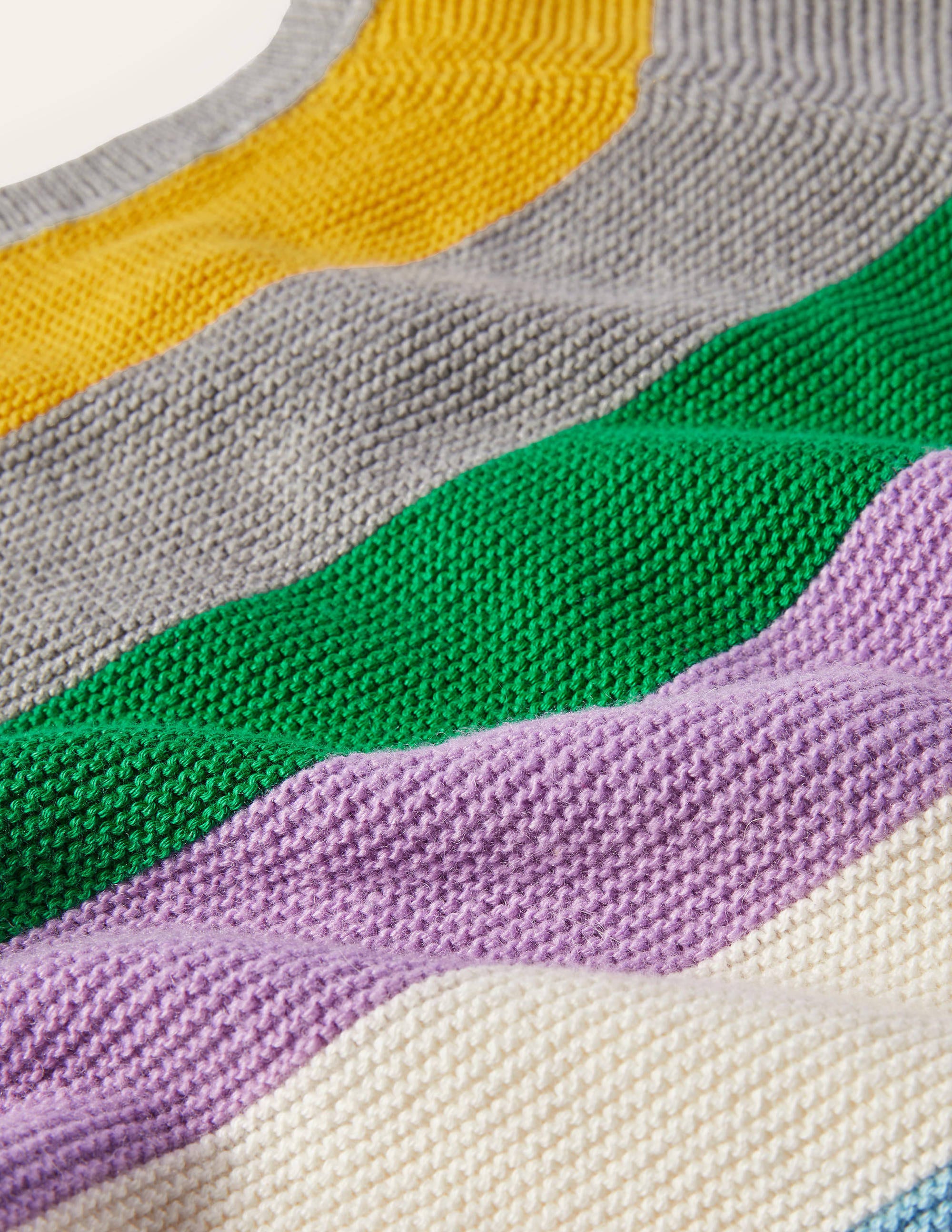 Cotton Cashmere Mix Cardigan-Multi Stripe - Image 3