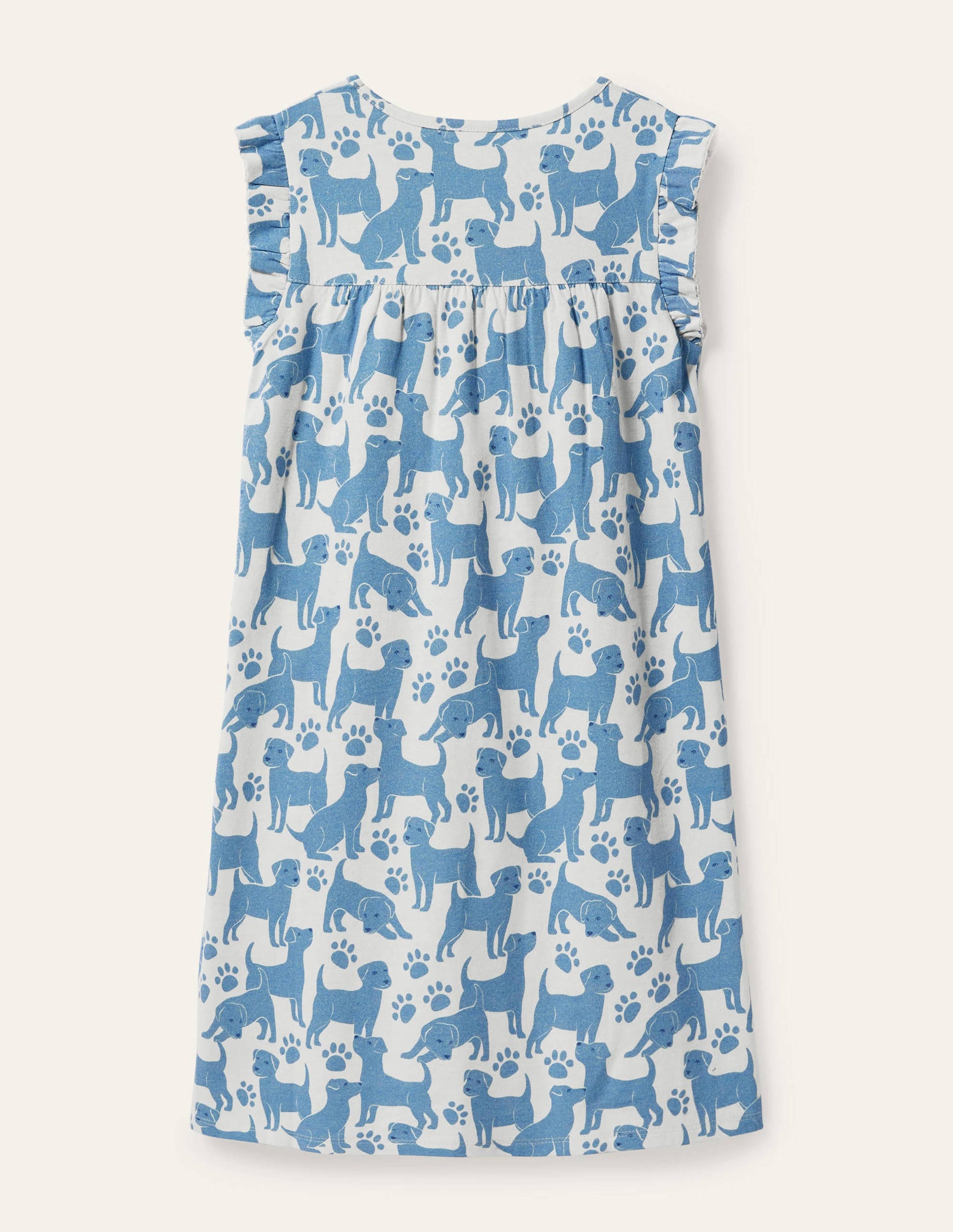 Printed Nightgown-Blue Playful Pups-2