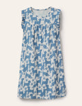 Printed Nightgown-Blue Playful Pups